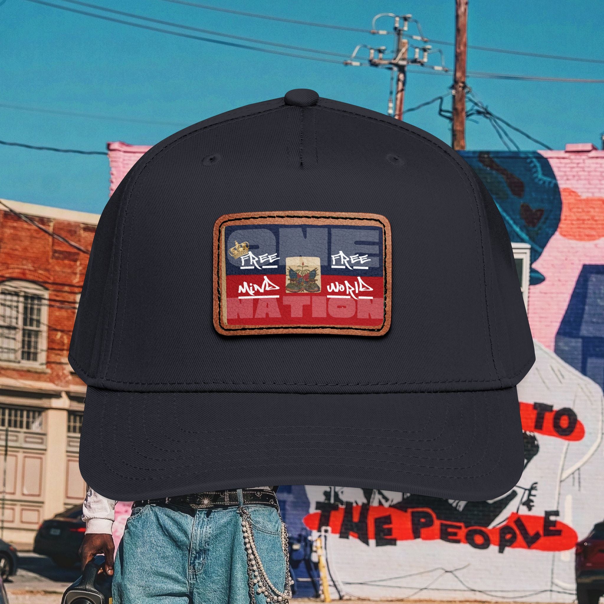 Sa Ka Fete “ONE NATION” Baseball Cap with Leather Patch