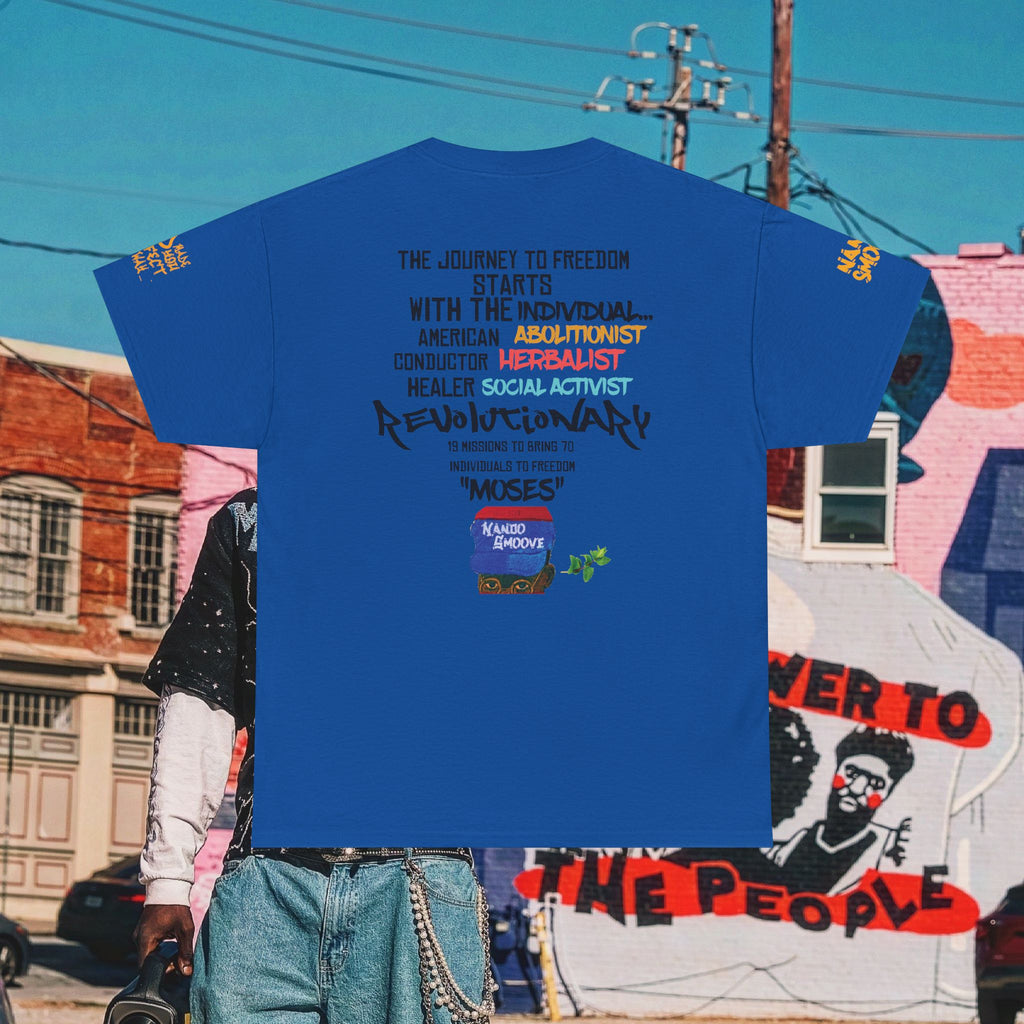 Harriet Tubman Heavy Cotton “MinTee Shirts” Bright Colors Black/Gold Text