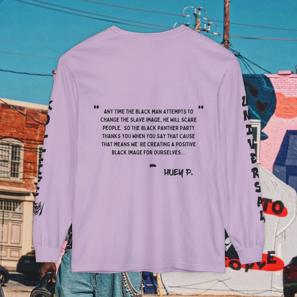 Huey P. Newton Universal Kollege Unisex Garment-dyed Long Sleeve T-Shirt
