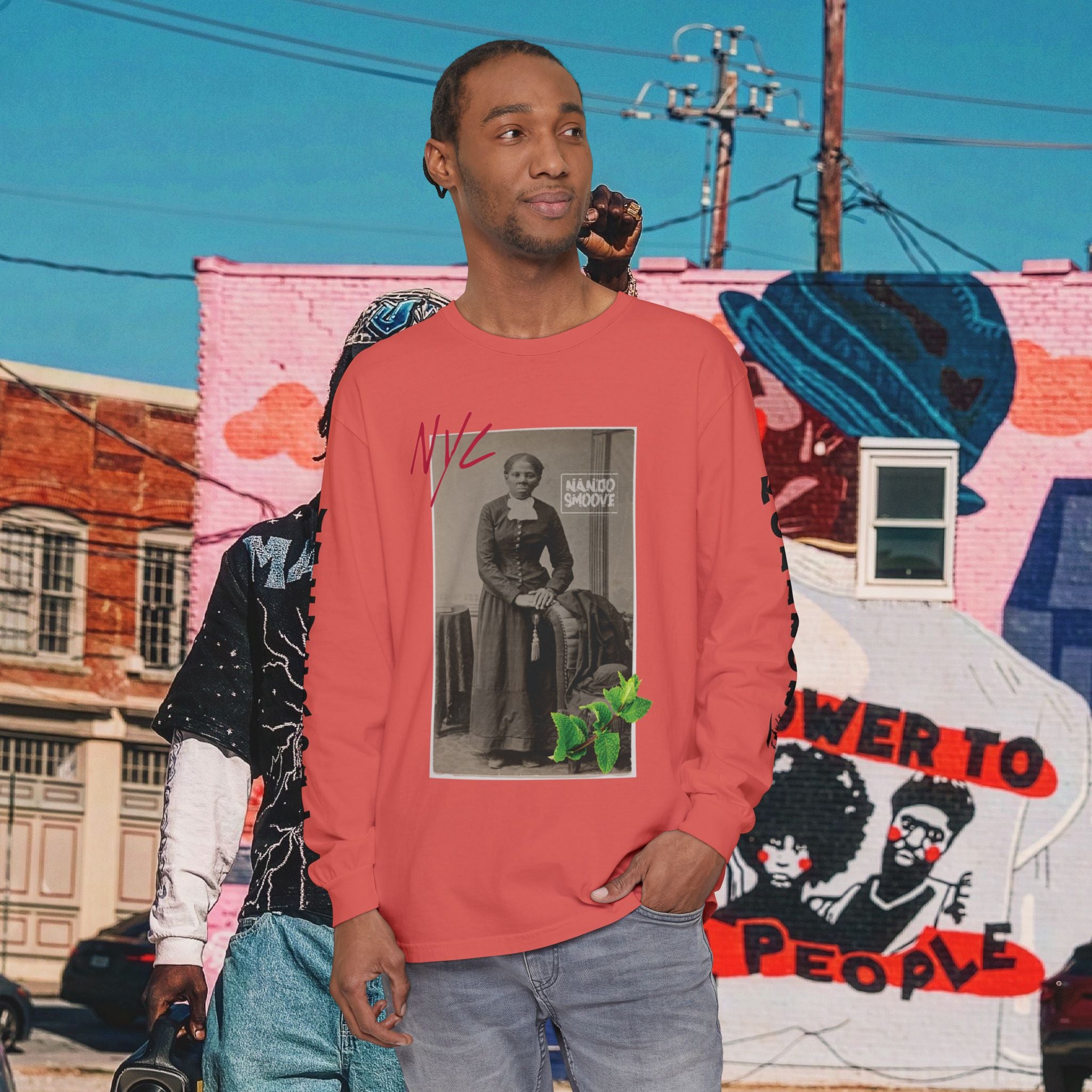 Harriet Tubman Unisex Garment-dyed Long Sleeve “MinTee” Shirt