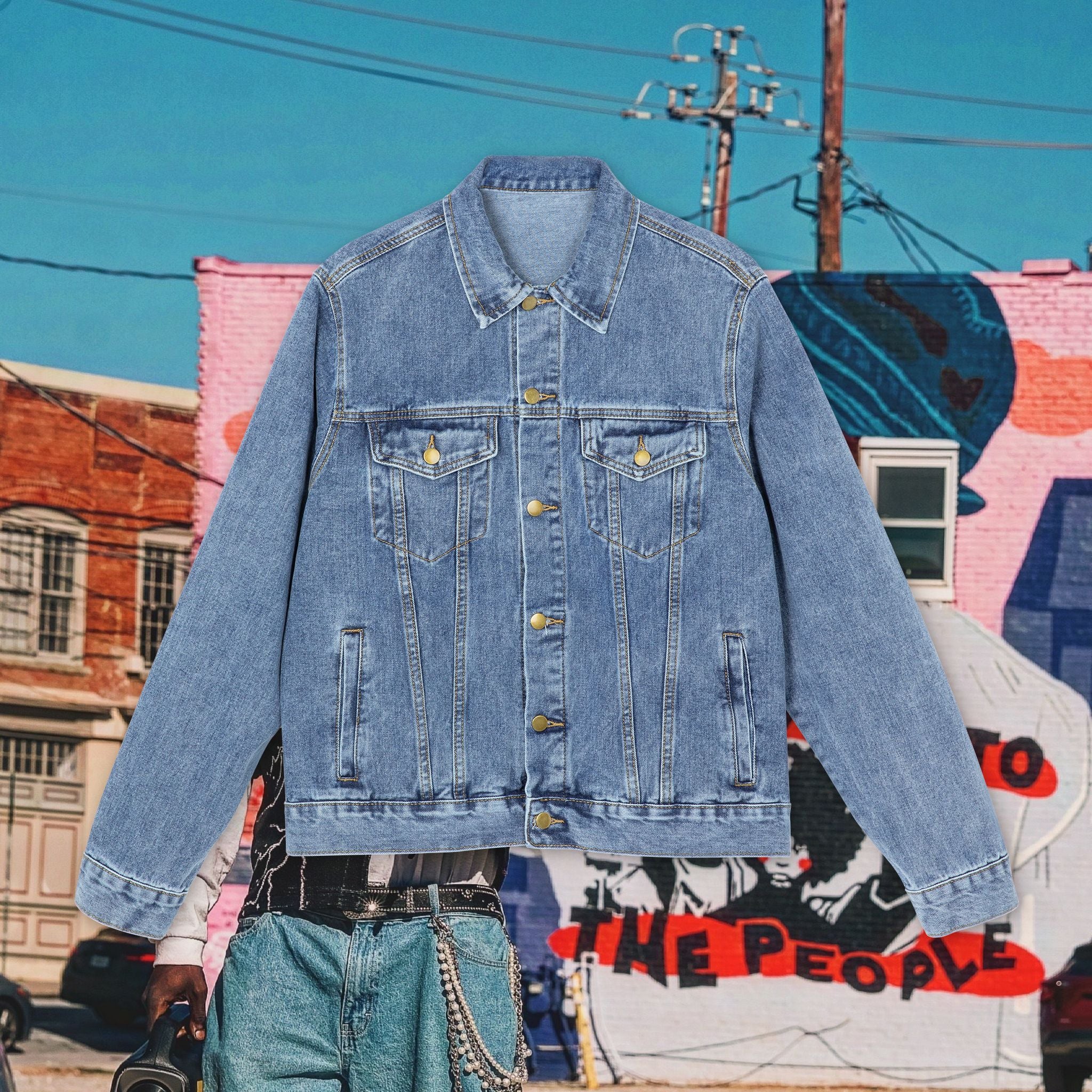 “NO ONE THANKED GOD AT THE OSCAR’S” Men's Denim Jacket