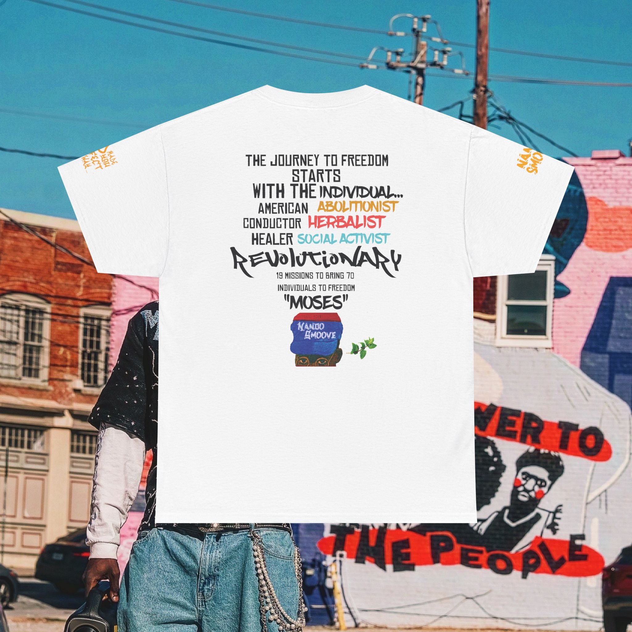 Harriet Tubman Heavy Cotton “MinTee Shirts” Bright Colors Black/Gold Text