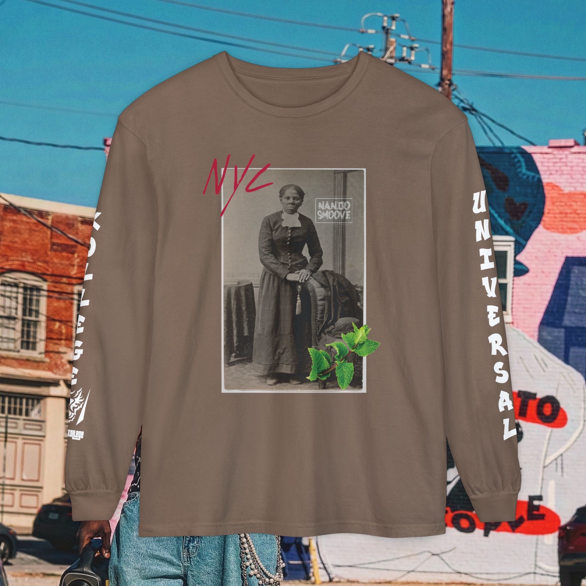 Harriet Tubman Unisex Garment-dyed Long Sleeve “MinTee” Shirt