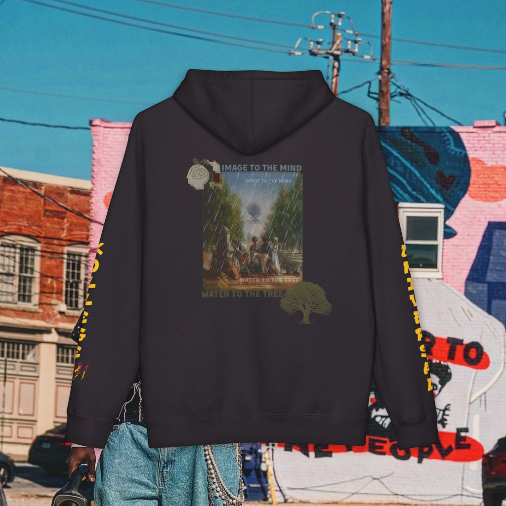 “Image To The Mind, Water To The Tree” Unisex Heavyweight Hooded Sweatshirt