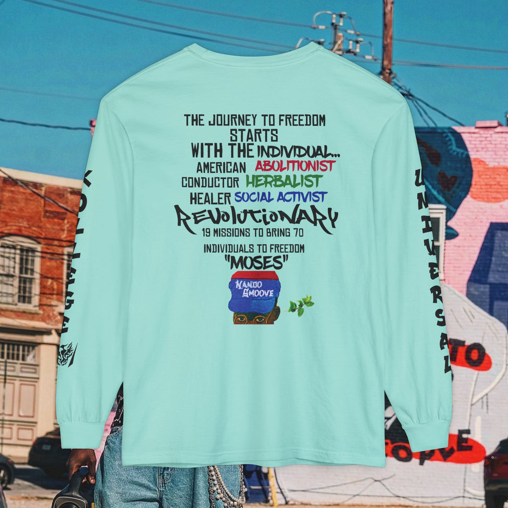 Harriet Tubman Unisex Garment-dyed Long Sleeve “MinTee” Shirt