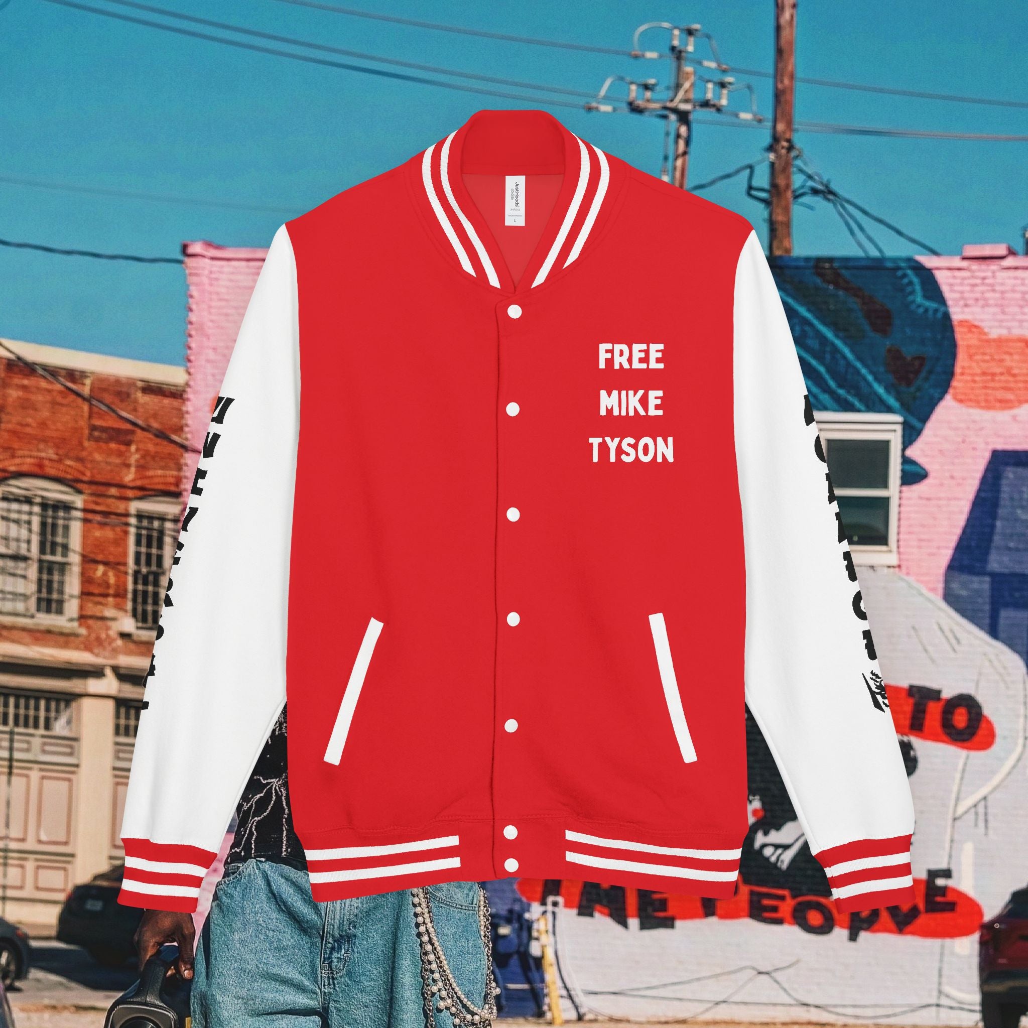 “FREE MIKE TYSON” Unisex Heavyweight Letterman Jacket