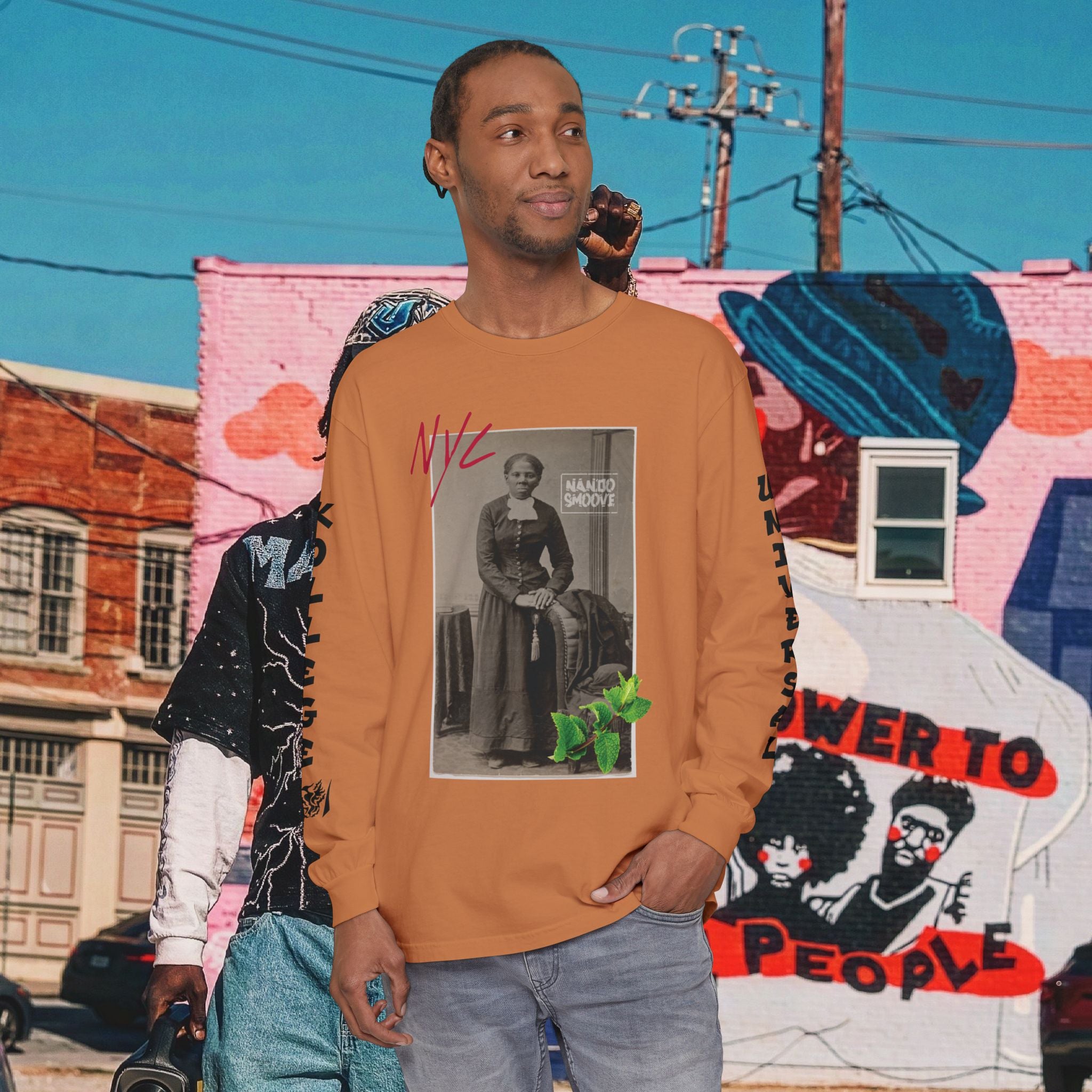 Harriet Tubman Unisex Garment-dyed Long Sleeve “MinTee” Shirt