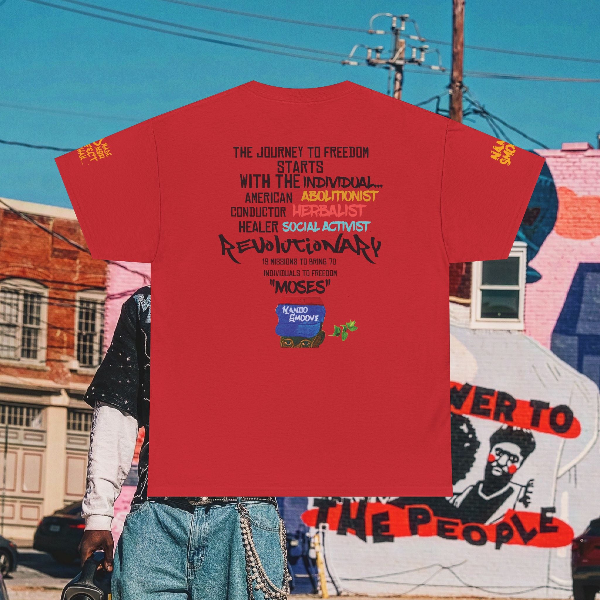 Harriet Tubman Heavy Cotton “MinTee Shirts” Bright Colors Black/Gold Text