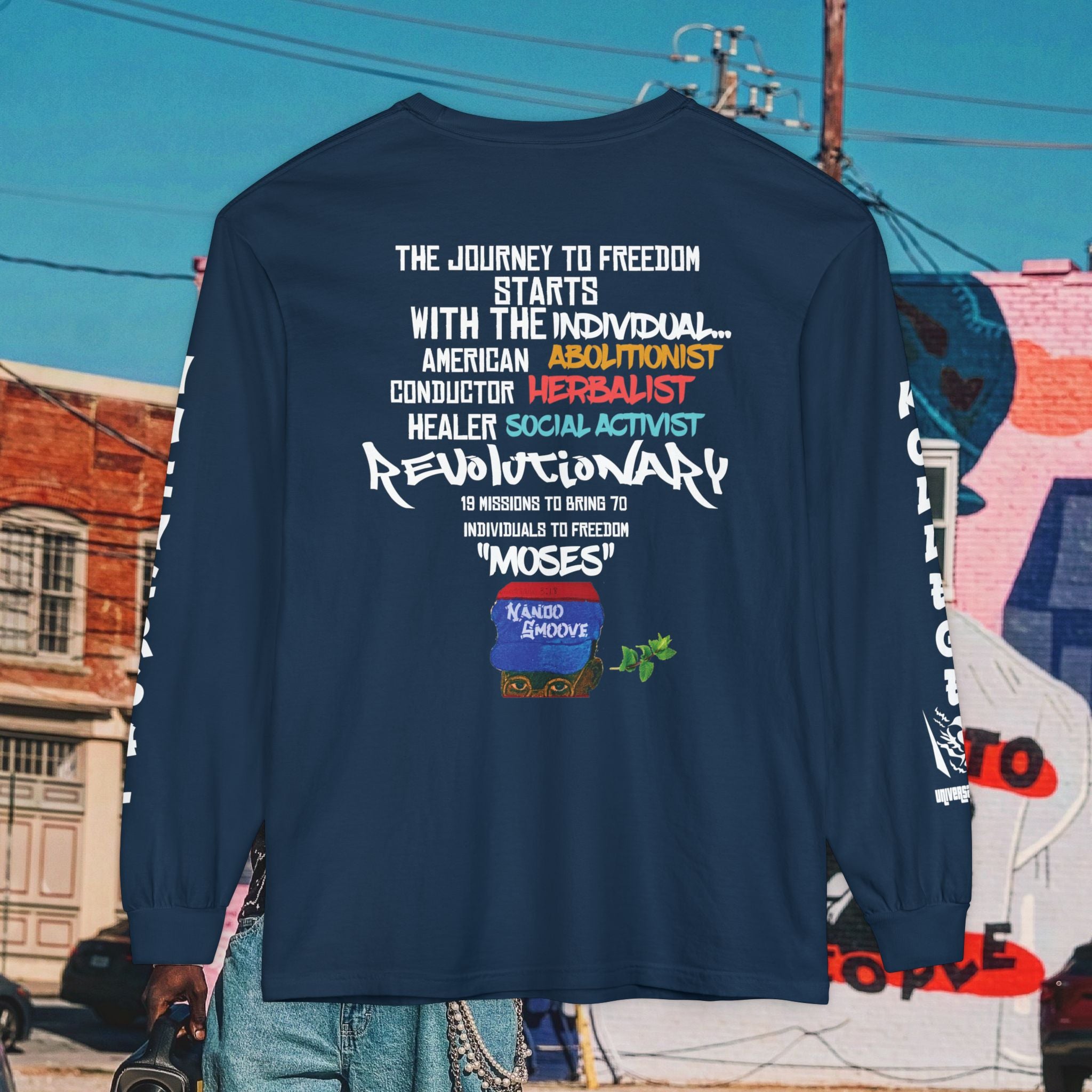 Harriet Tubman Unisex Garment-dyed Long Sleeve “MinTee” Shirt