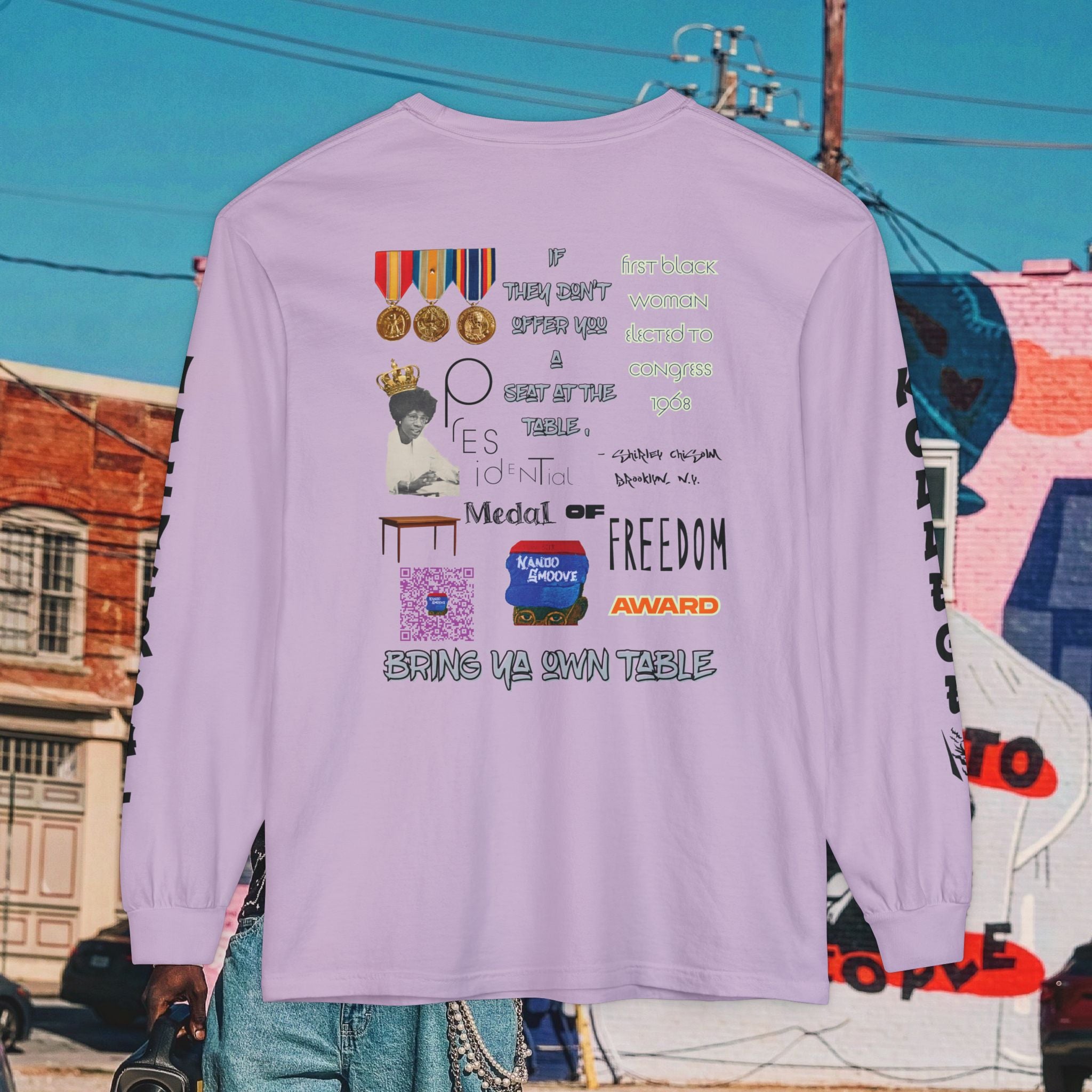 Shirley Chisholm Unisex Garment-dyed Long Sleeve T-Shirt