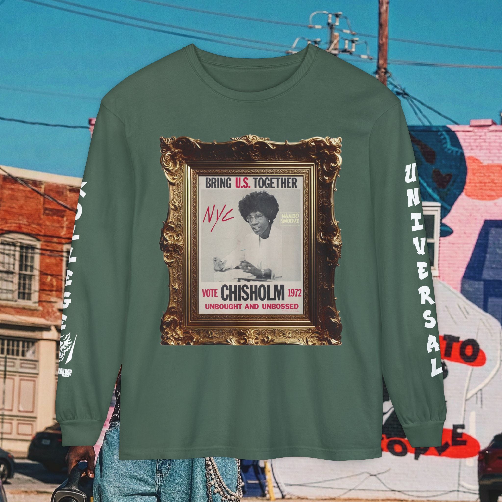 Shirley Chisholm Unisex Garment-dyed Long Sleeve T-Shirt