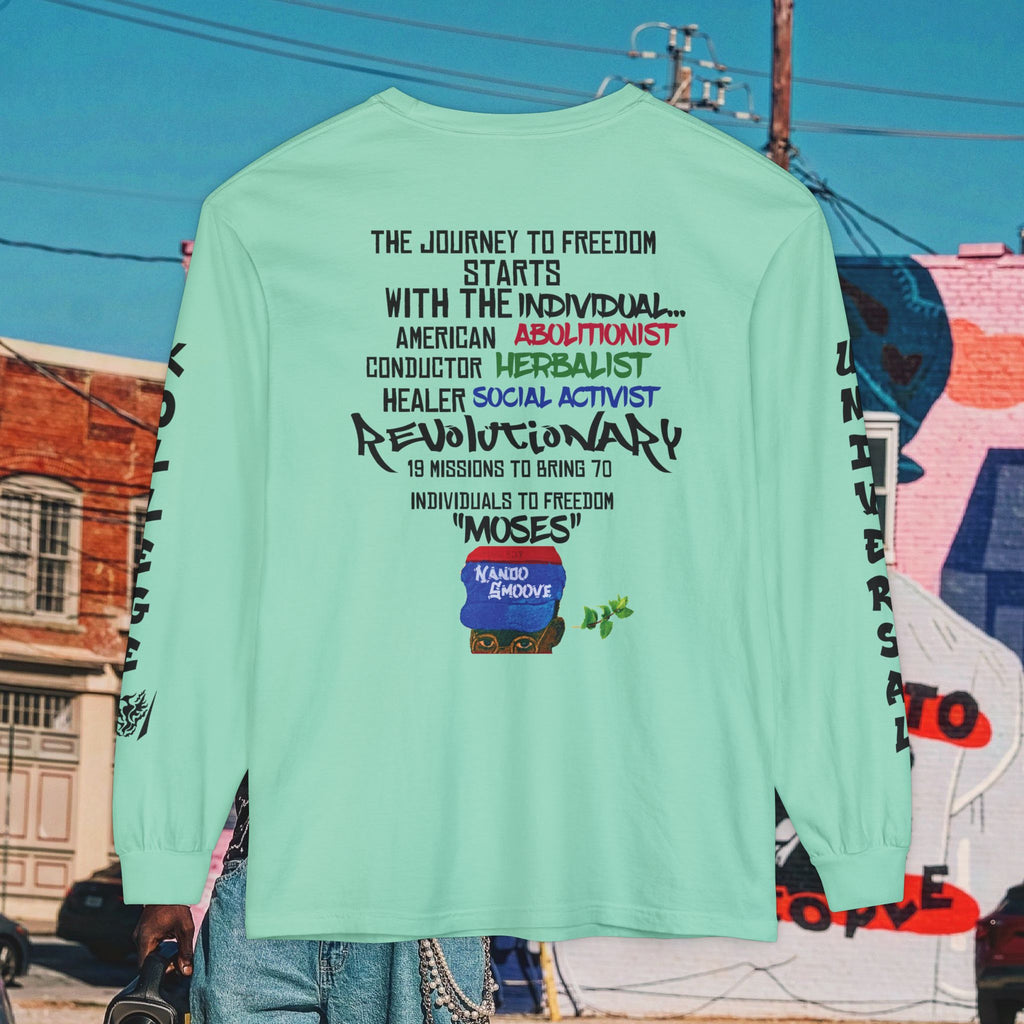 Harriet Tubman Unisex Garment-dyed Long Sleeve “MinTee” Shirt