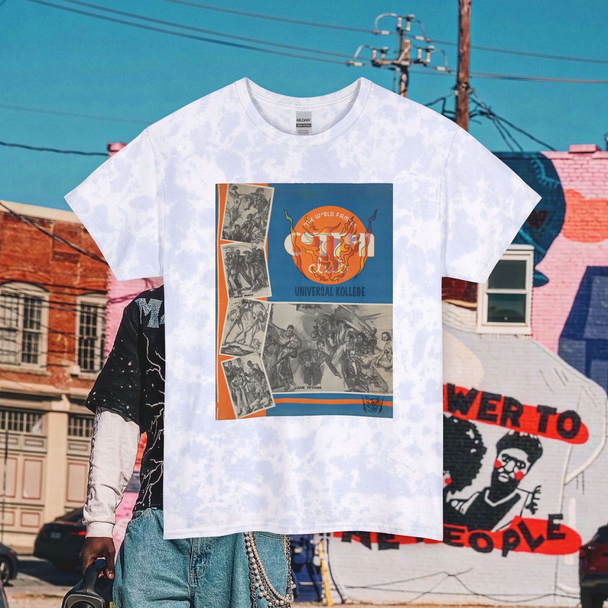 Unisex Tie Dye “World Famous” Cotton Club  Tee