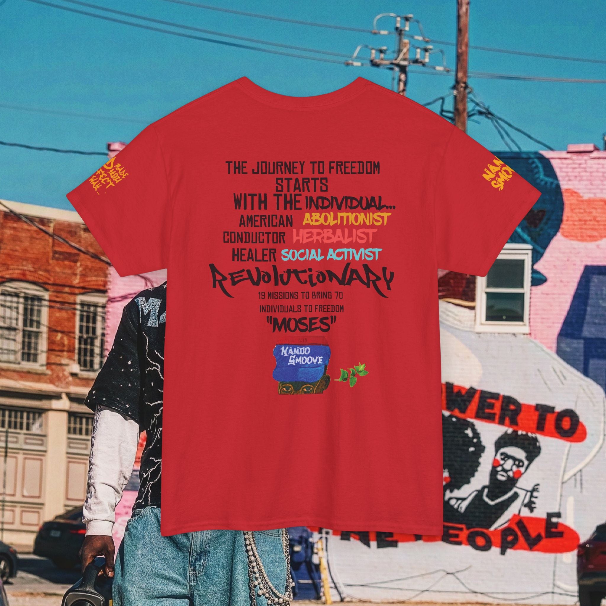 Harriet Tubman Heavy Cotton “MinTee Shirts” Bright Colors Black/Gold Text