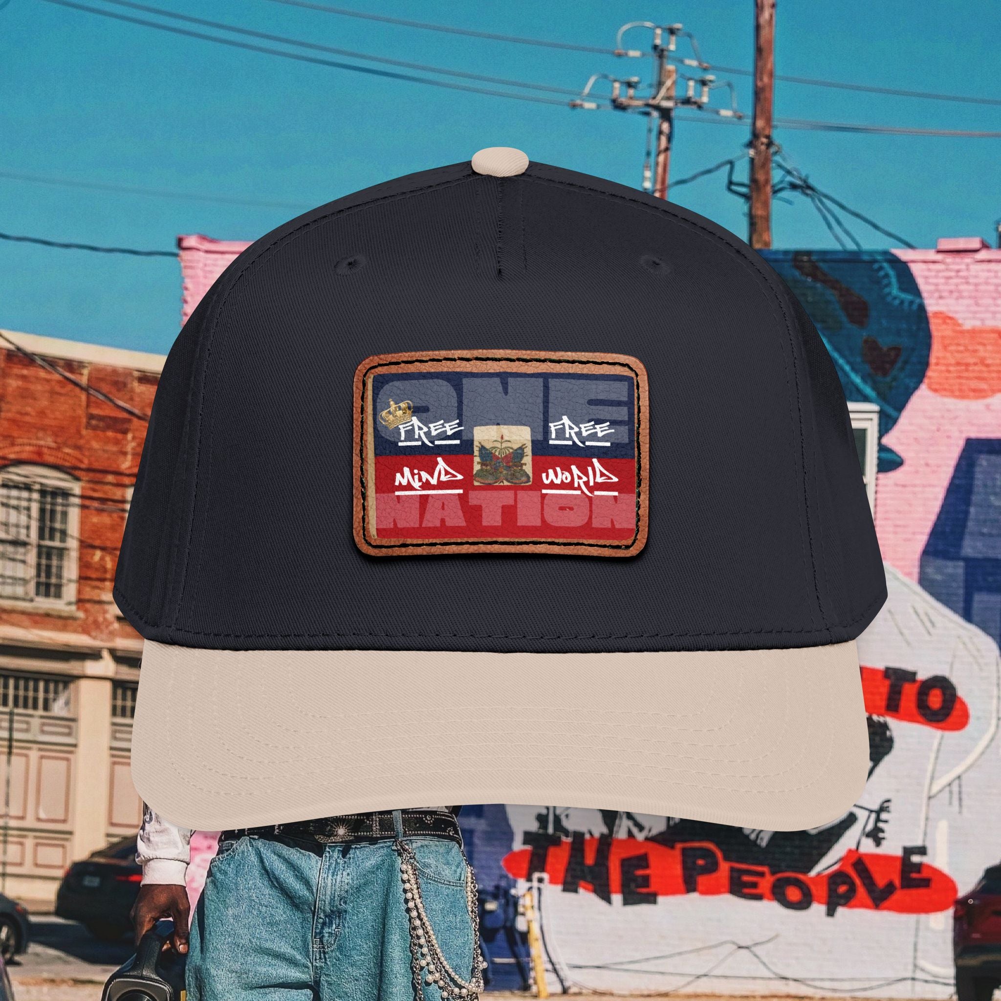Sa Ka Fete “ONE NATION” Baseball Cap with Leather Patch