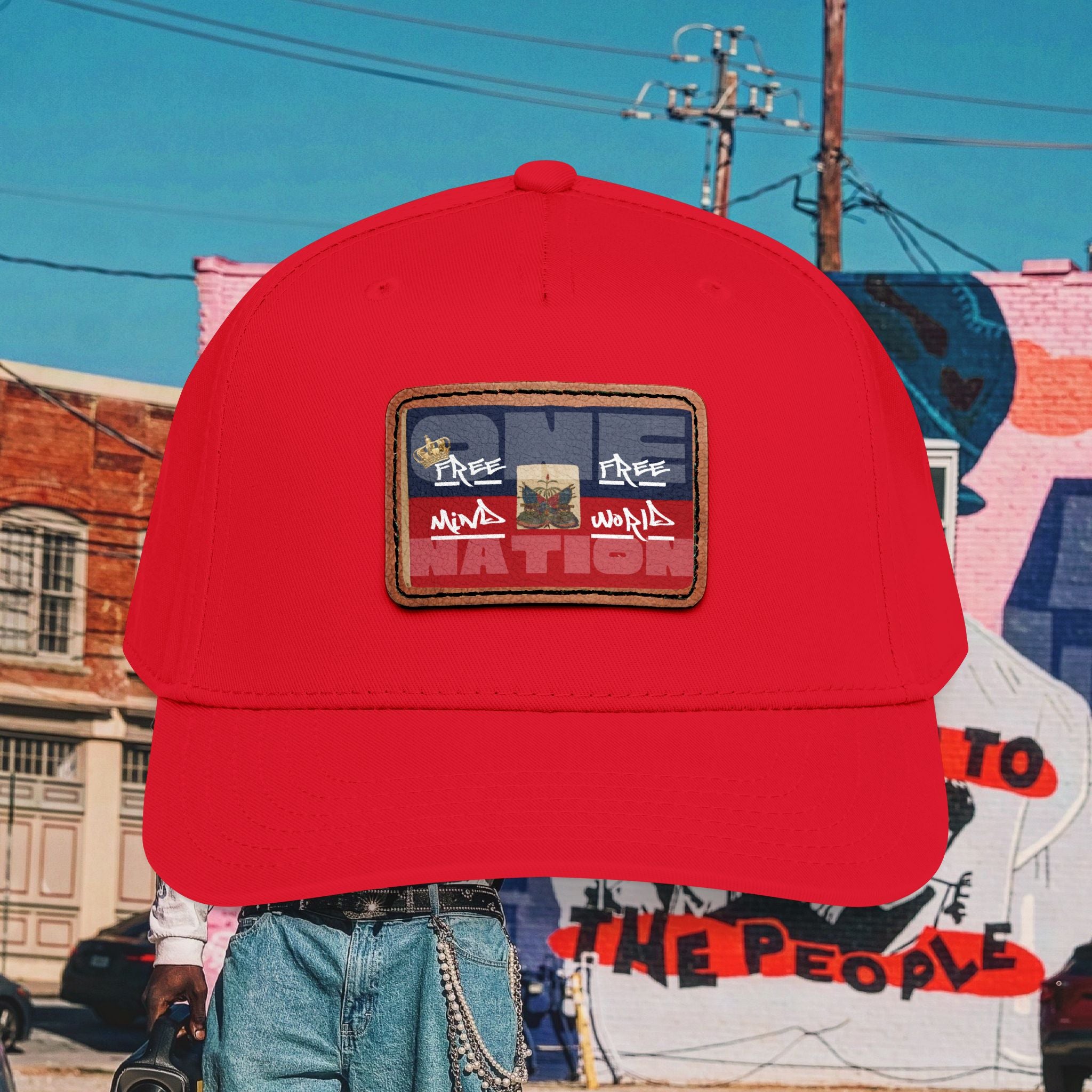 Sa Ka Fete “ONE NATION” Baseball Cap with Leather Patch