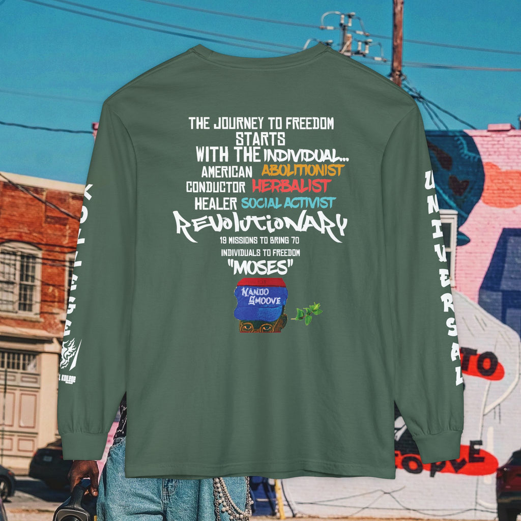 Harriet Tubman Unisex Garment-dyed Long Sleeve “MinTee” Shirt