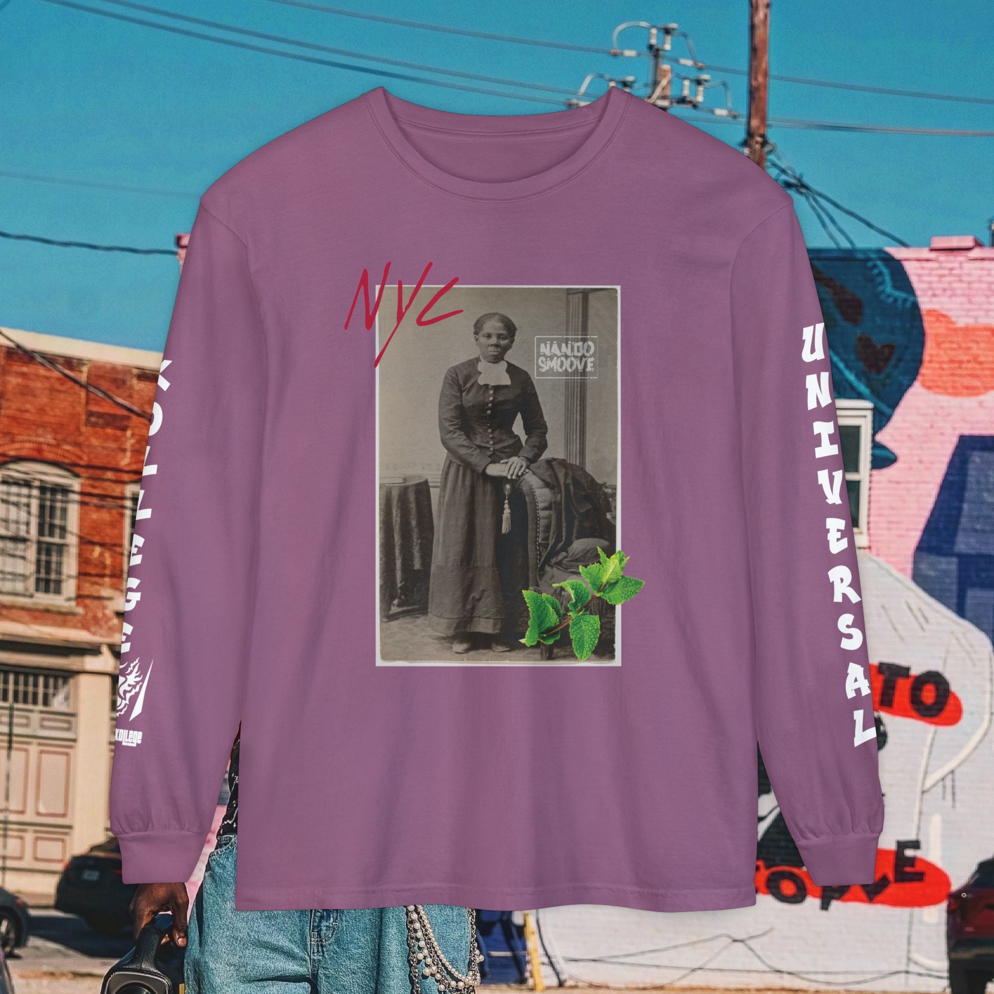 Harriet Tubman Unisex Garment-dyed Long Sleeve “MinTee” Shirt