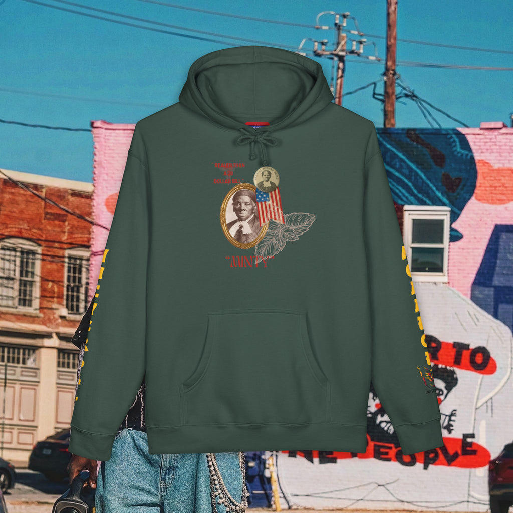 Harriet Tubman “Realer Than a $20 Dollar Bill” Unisex Heavyweight Hooded “MinTy” Sweatshirt