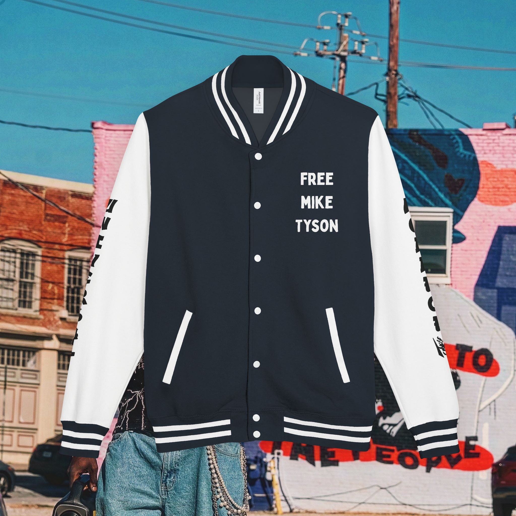 “FREE MIKE TYSON” Unisex Heavyweight Letterman Jacket