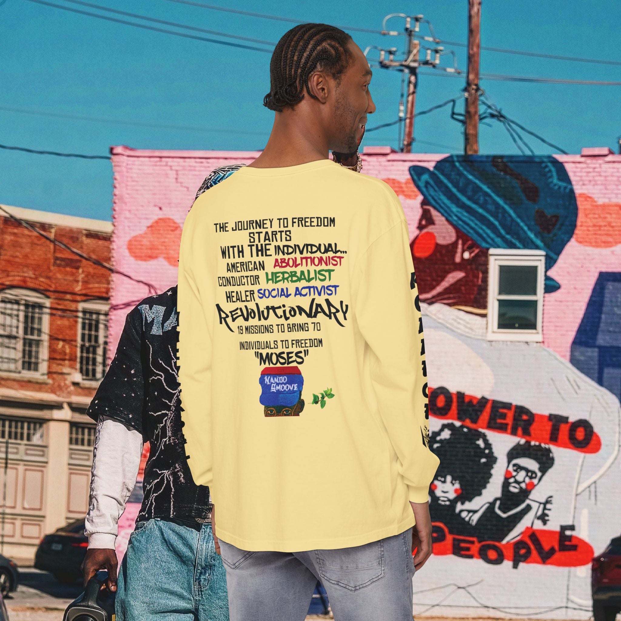 Harriet Tubman Unisex Garment-dyed Long Sleeve “MinTee” Shirt