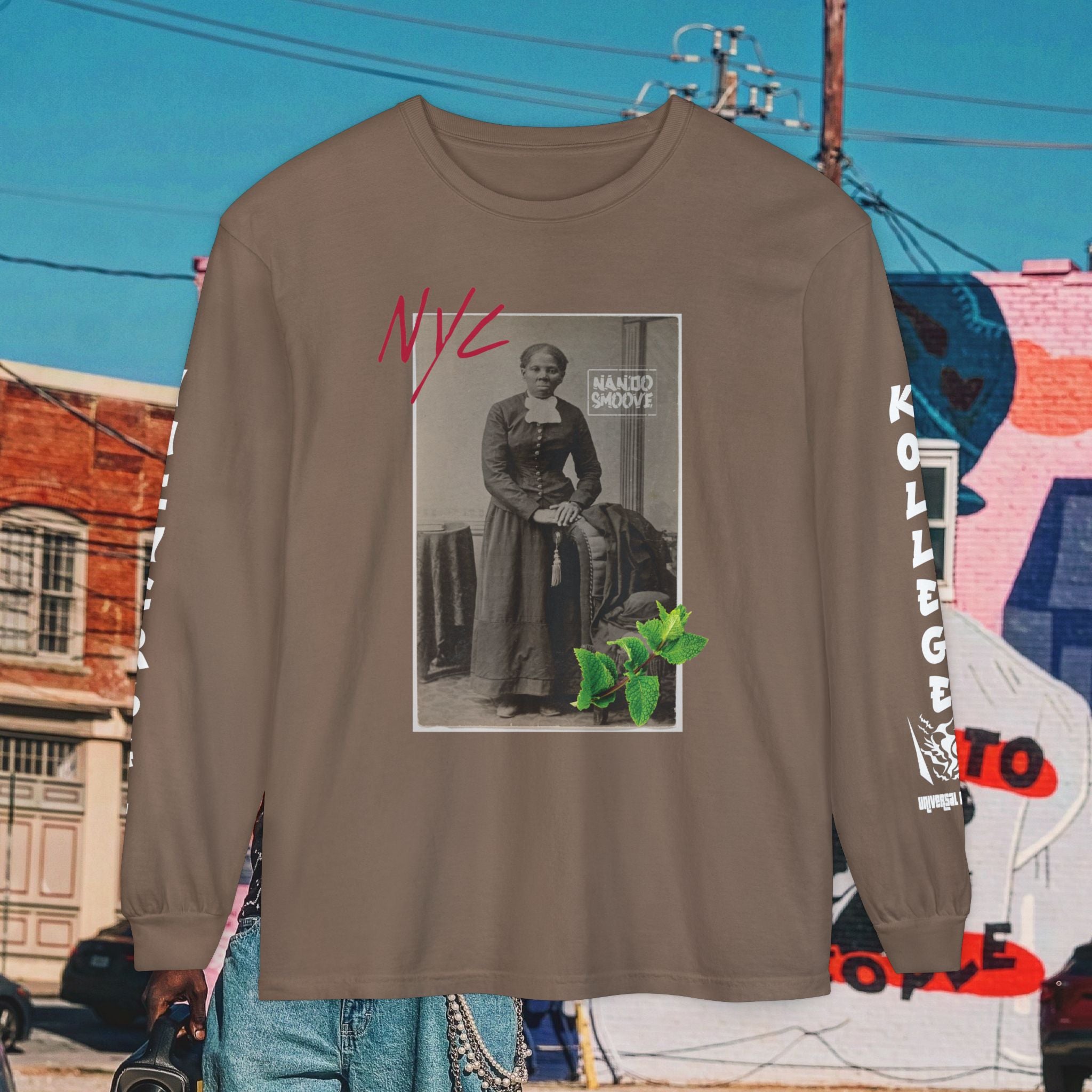Harriet Tubman Unisex Garment-dyed Long Sleeve “MinTee” Shirt