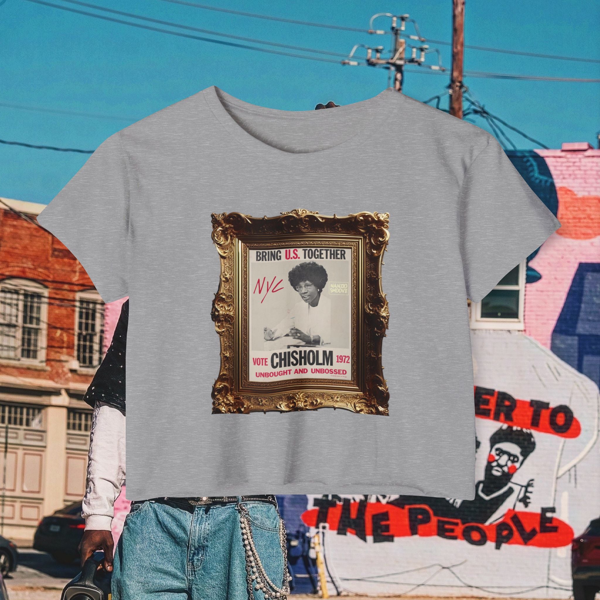 Shirley Chisholm Women's Festival Crop Top (Black Text)