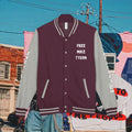 FREE MIKE TYSON” Unisex Heavyweight Letterman Jacket (white Universal Kollege font)