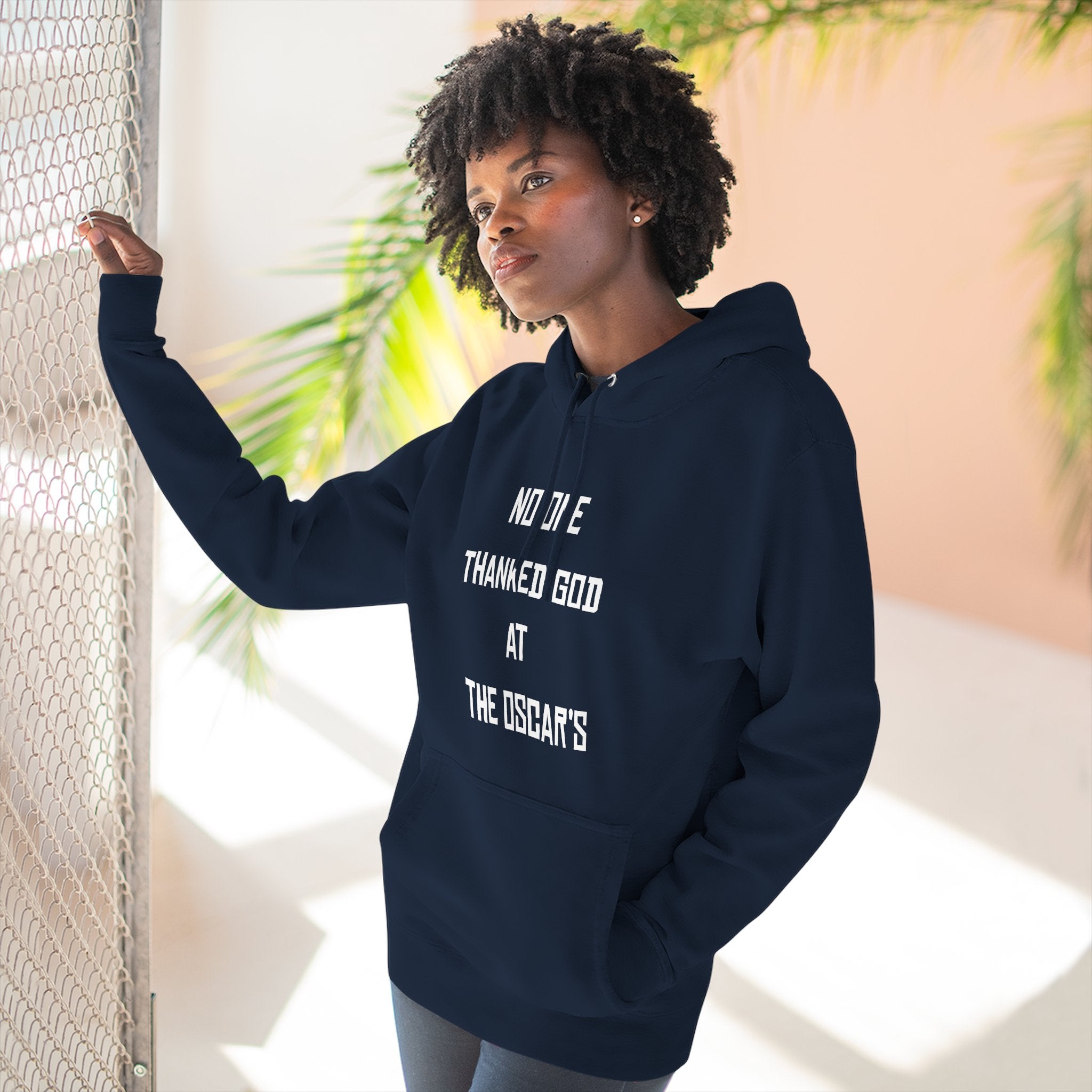 “NO ONE THANKED GOD AT THE OSCAR’S” Three-Panel Fleece Hoodie