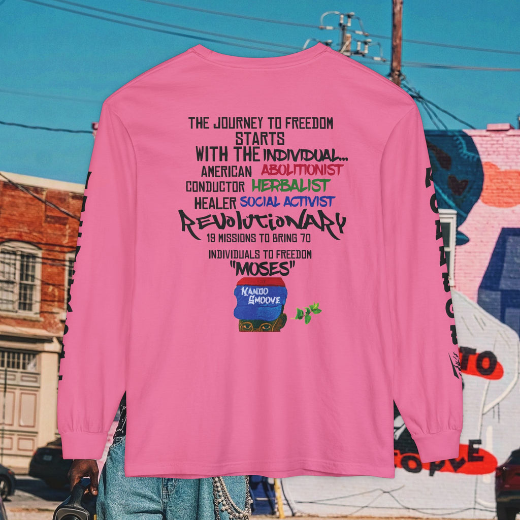 Harriet Tubman Unisex Garment-dyed Long Sleeve “MinTee” Shirt
