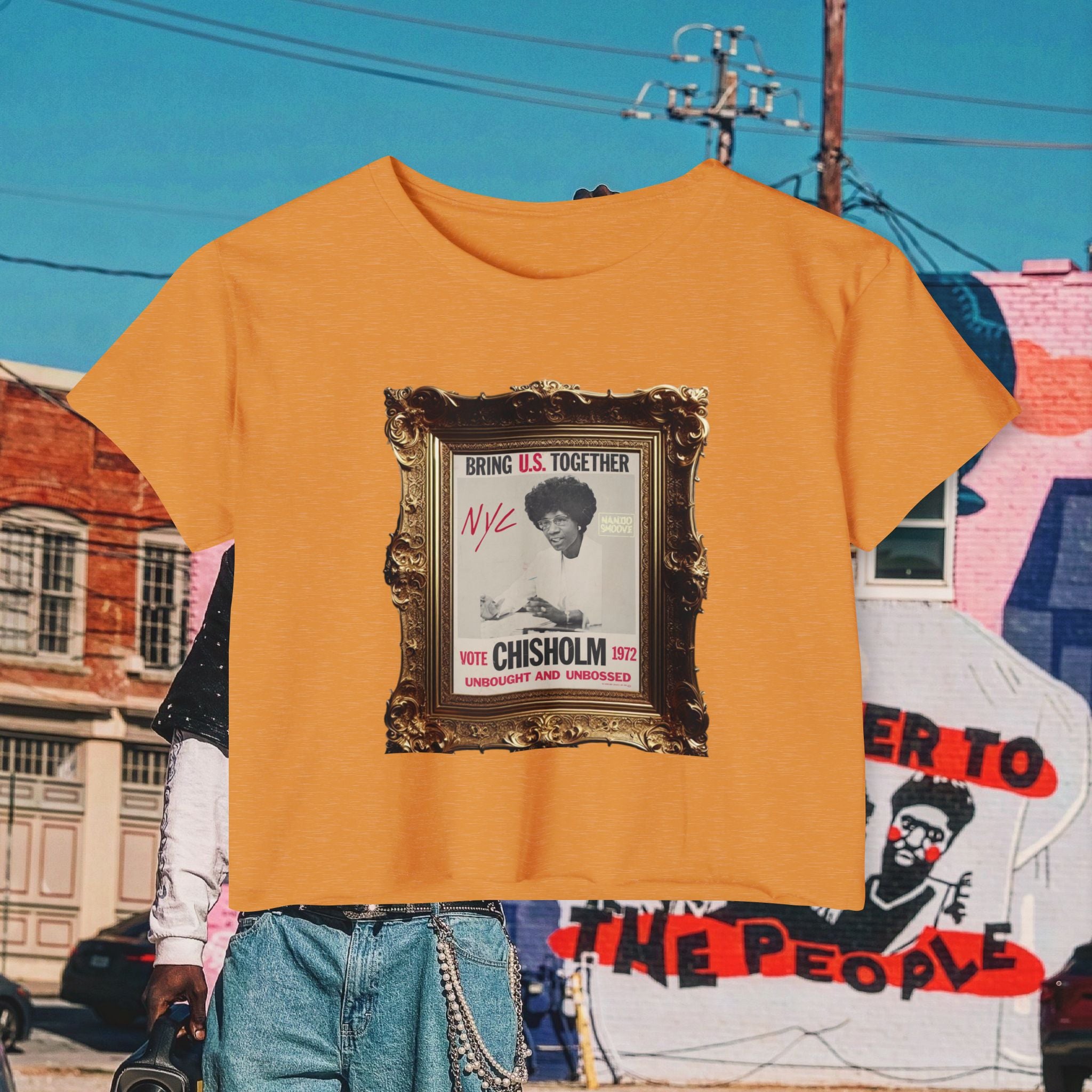 Shirley Chisholm Women's Festival Crop Top (Black Text)