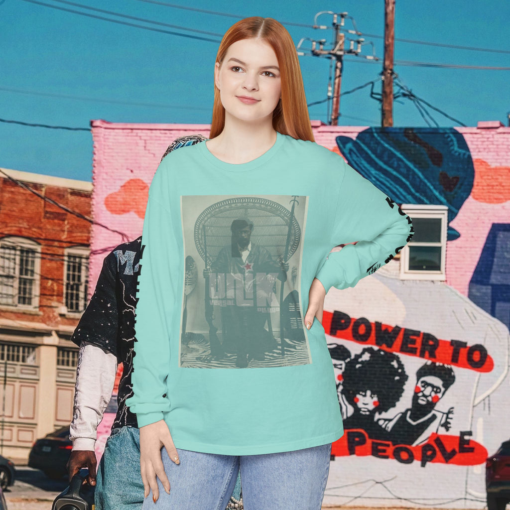 Huey P. Newton Universal Kollege Unisex Garment-dyed Long Sleeve T-Shirt