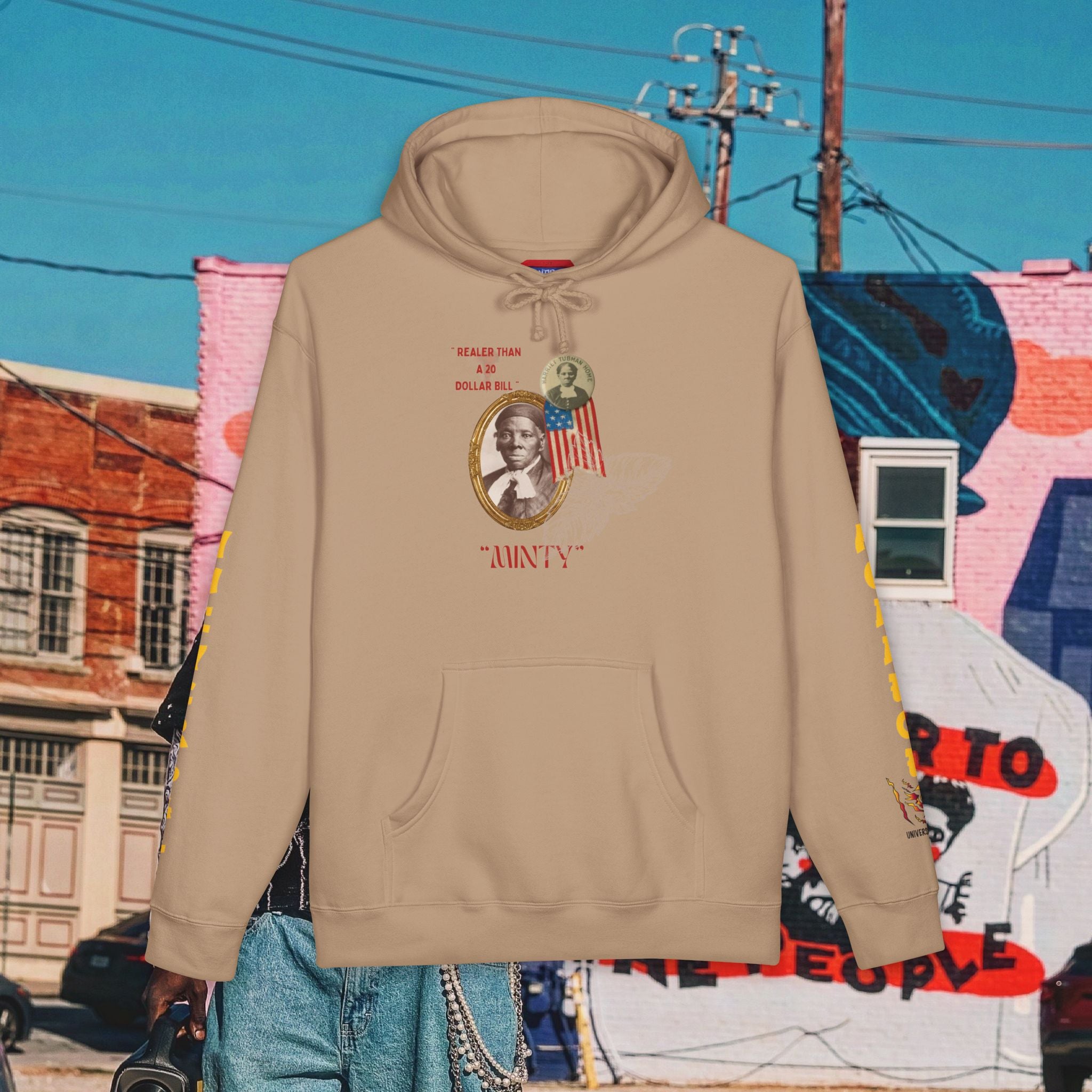 Harriet Tubman “Realer Than a $20 Dollar Bill” Unisex Heavyweight Hooded “MinTy” Sweatshirt