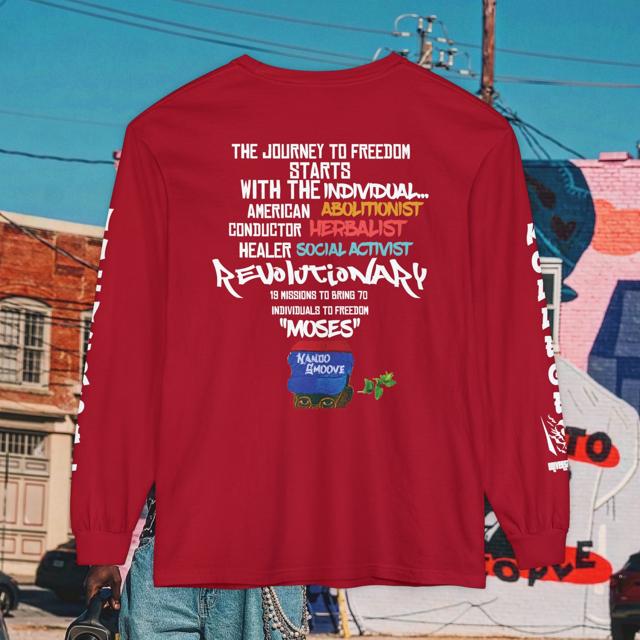 Harriet Tubman Unisex Garment-dyed Long Sleeve “MinTee” Shirt