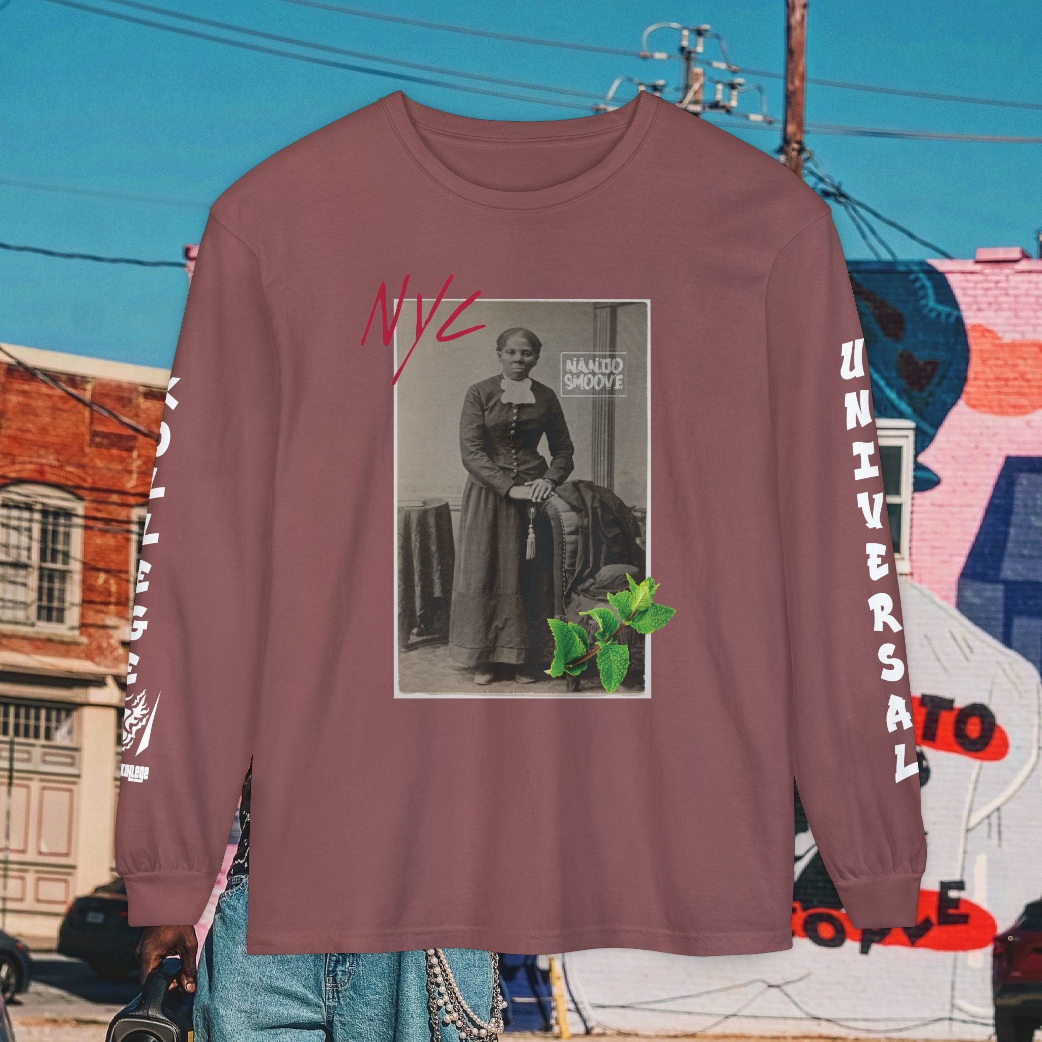Harriet Tubman Unisex Garment-dyed Long Sleeve “MinTee” Shirt