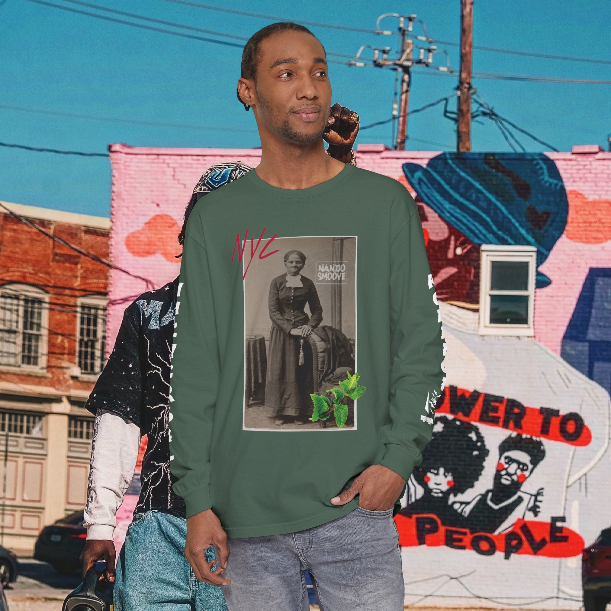 Harriet Tubman Unisex Garment-dyed Long Sleeve “MinTee” Shirt