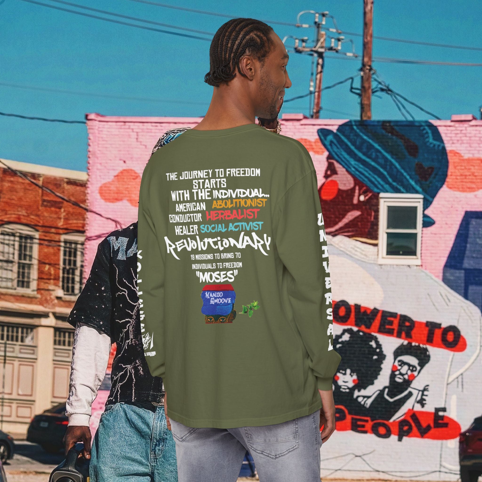 Harriet Tubman Unisex Garment-dyed Long Sleeve “MinTee” Shirt