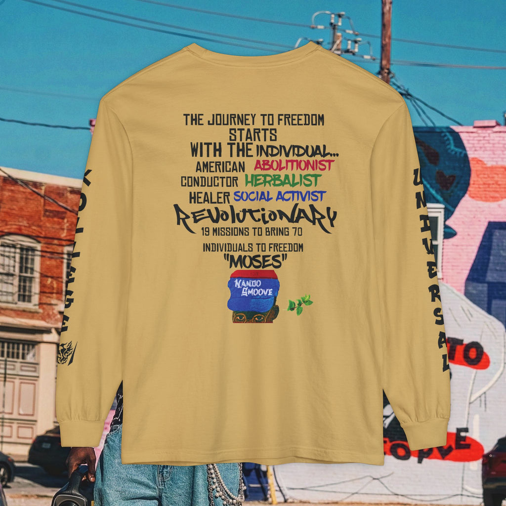Harriet Tubman Unisex Garment-dyed Long Sleeve “MinTee” Shirt