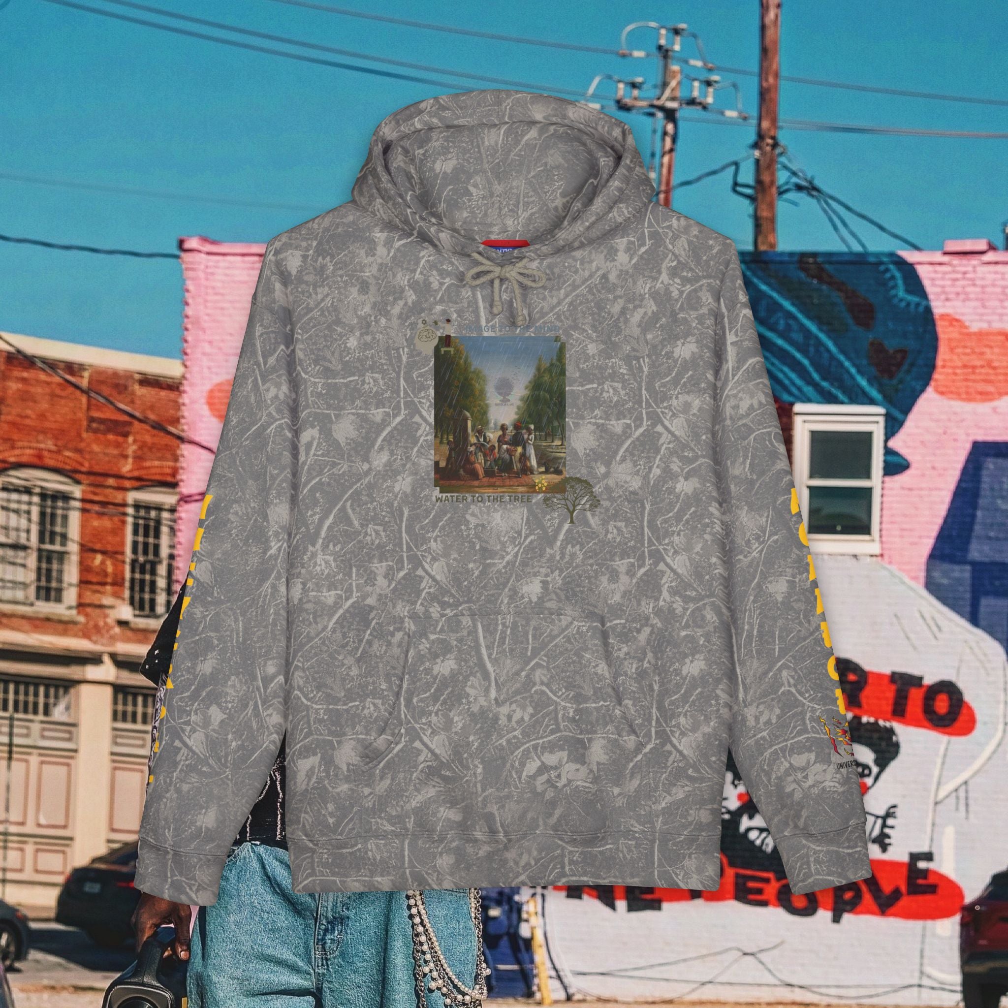 “Image To The Mind, Water To The Tree” Unisex Heavyweight Hooded Sweatshirt