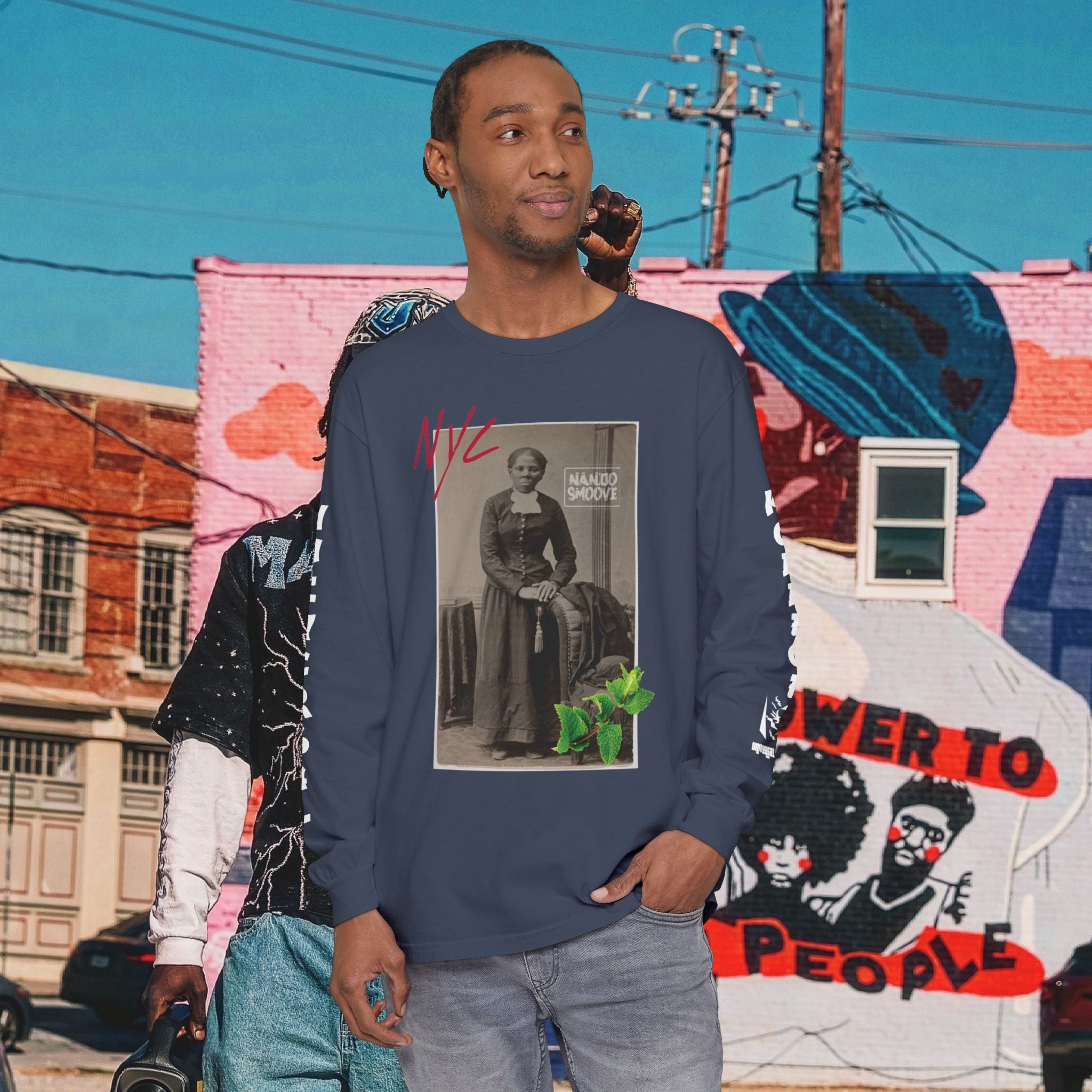 Harriet Tubman Unisex Garment-dyed Long Sleeve “MinTee” Shirt