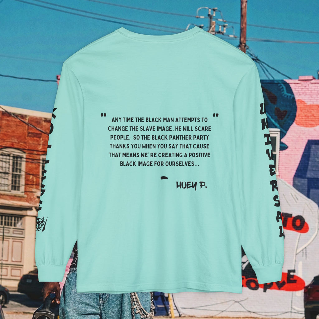 Huey P. Newton Universal Kollege Unisex Garment-dyed Long Sleeve T-Shirt