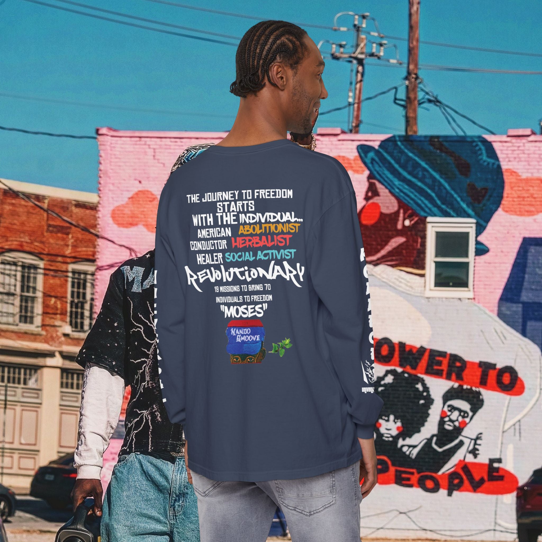 Harriet Tubman Unisex Garment-dyed Long Sleeve “MinTee” Shirt