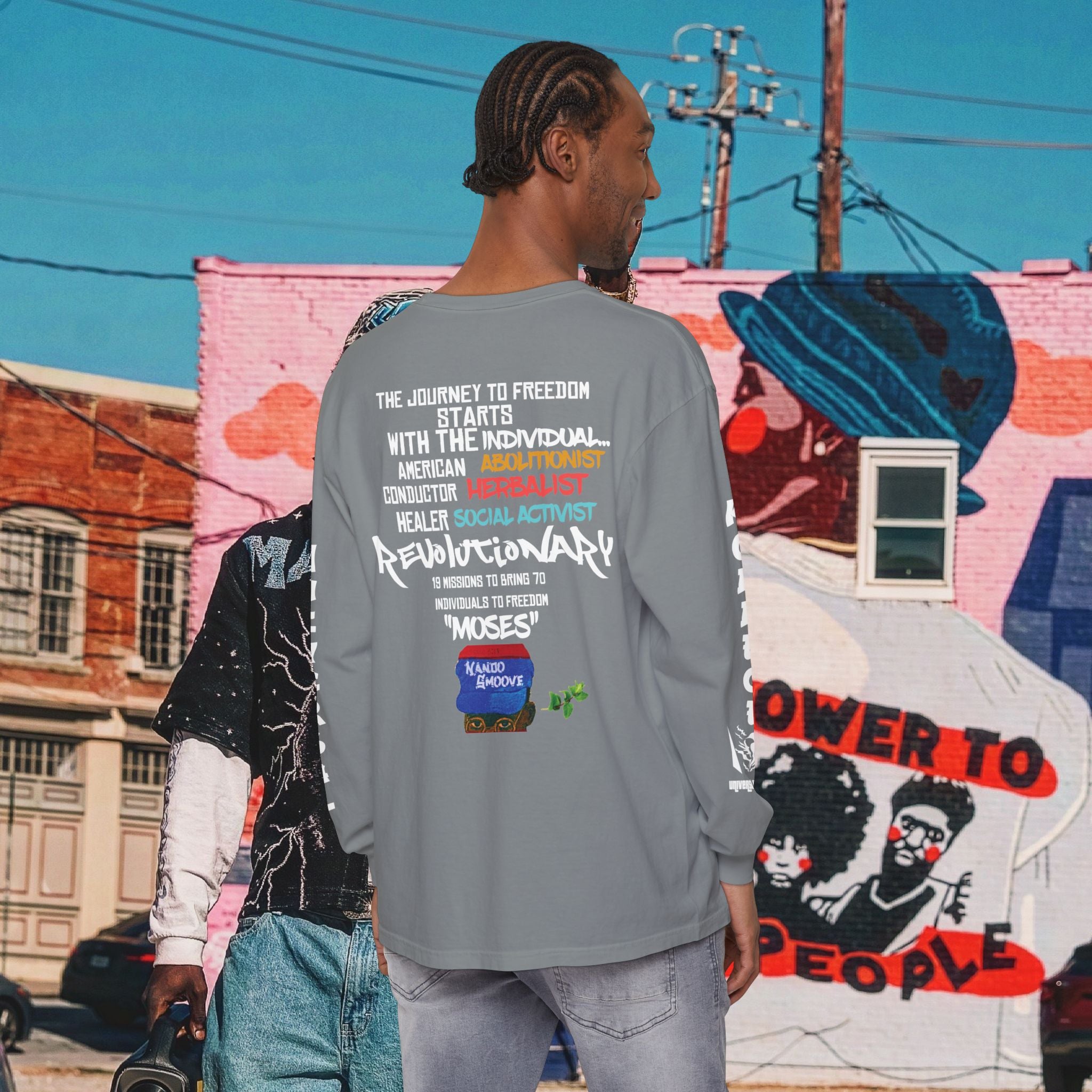 Harriet Tubman Unisex Garment-dyed Long Sleeve “MinTee” Shirt