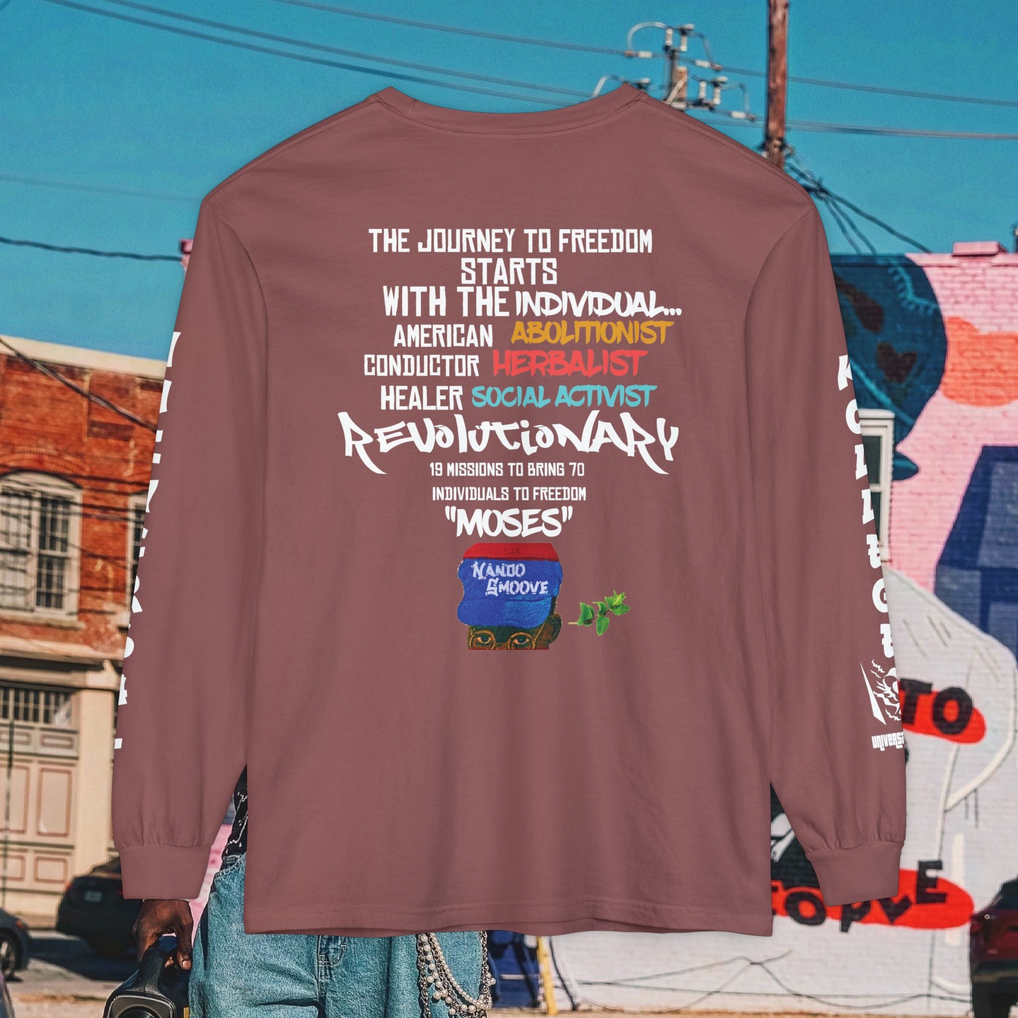 Harriet Tubman Unisex Garment-dyed Long Sleeve “MinTee” Shirt