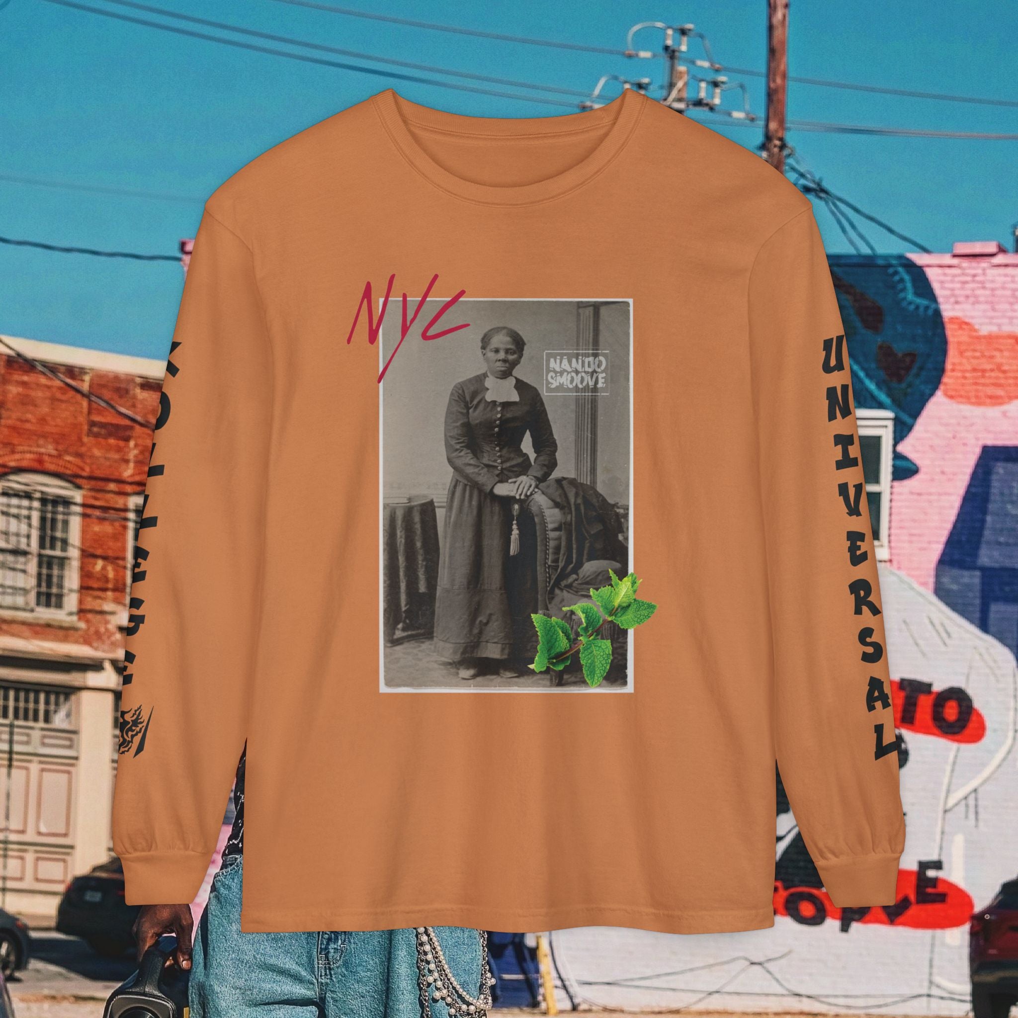 Harriet Tubman Unisex Garment-dyed Long Sleeve “MinTee” Shirt
