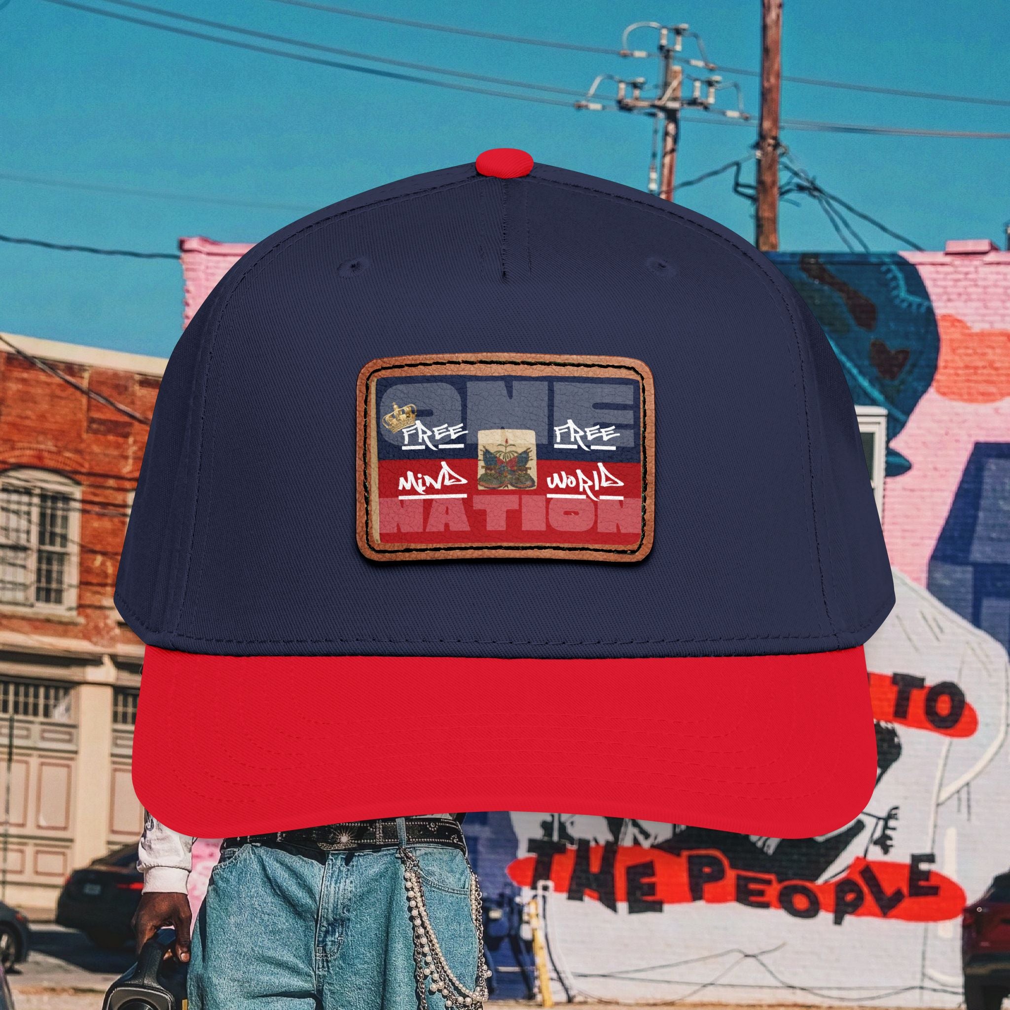 Sa Ka Fete “ONE NATION” Baseball Cap with Leather Patch