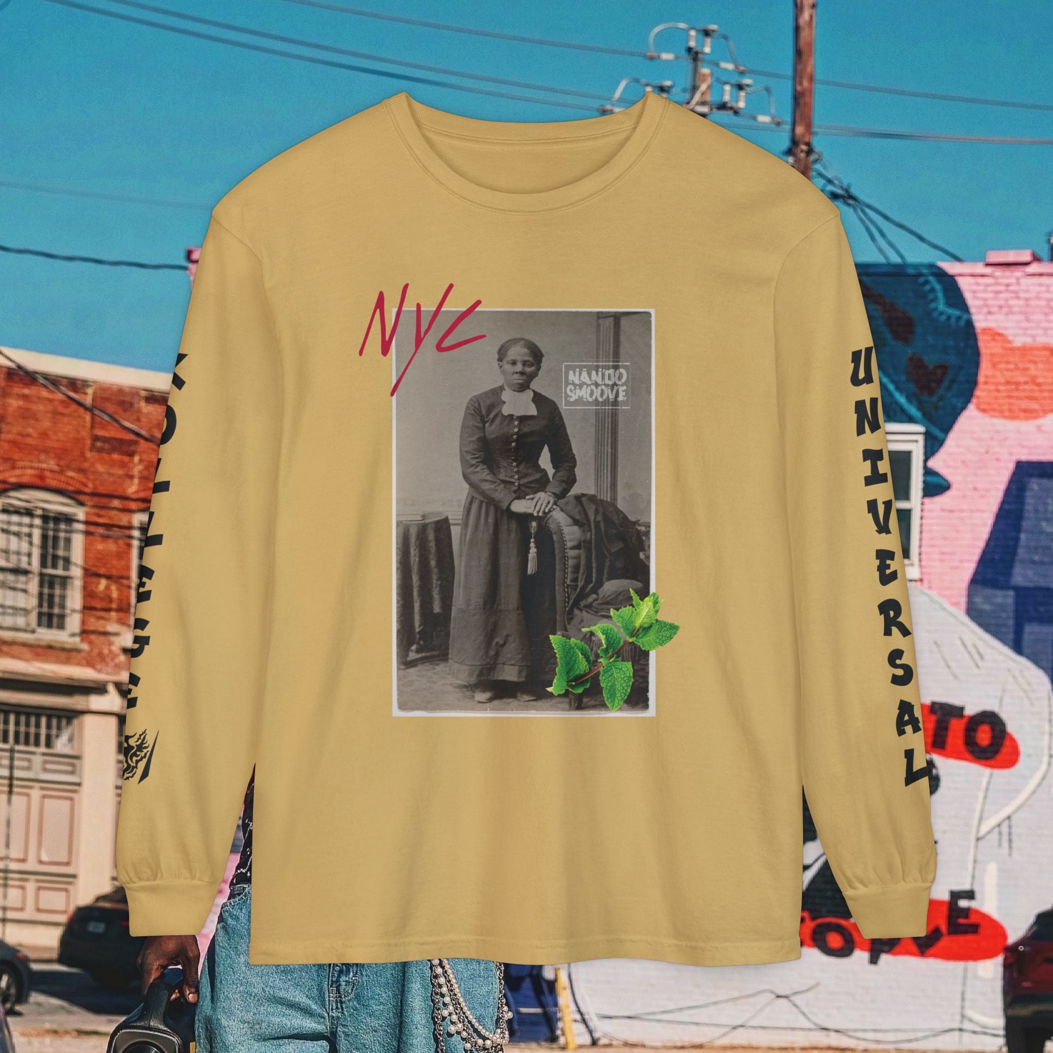 Harriet Tubman Unisex Garment-dyed Long Sleeve “MinTee” Shirt