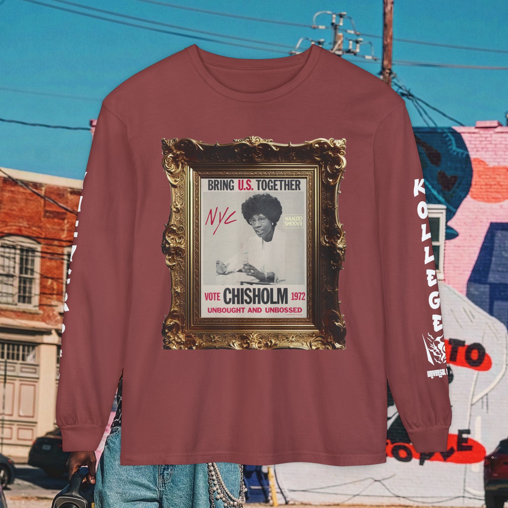 Shirley Chisholm Unisex Garment-dyed Long Sleeve T-Shirt