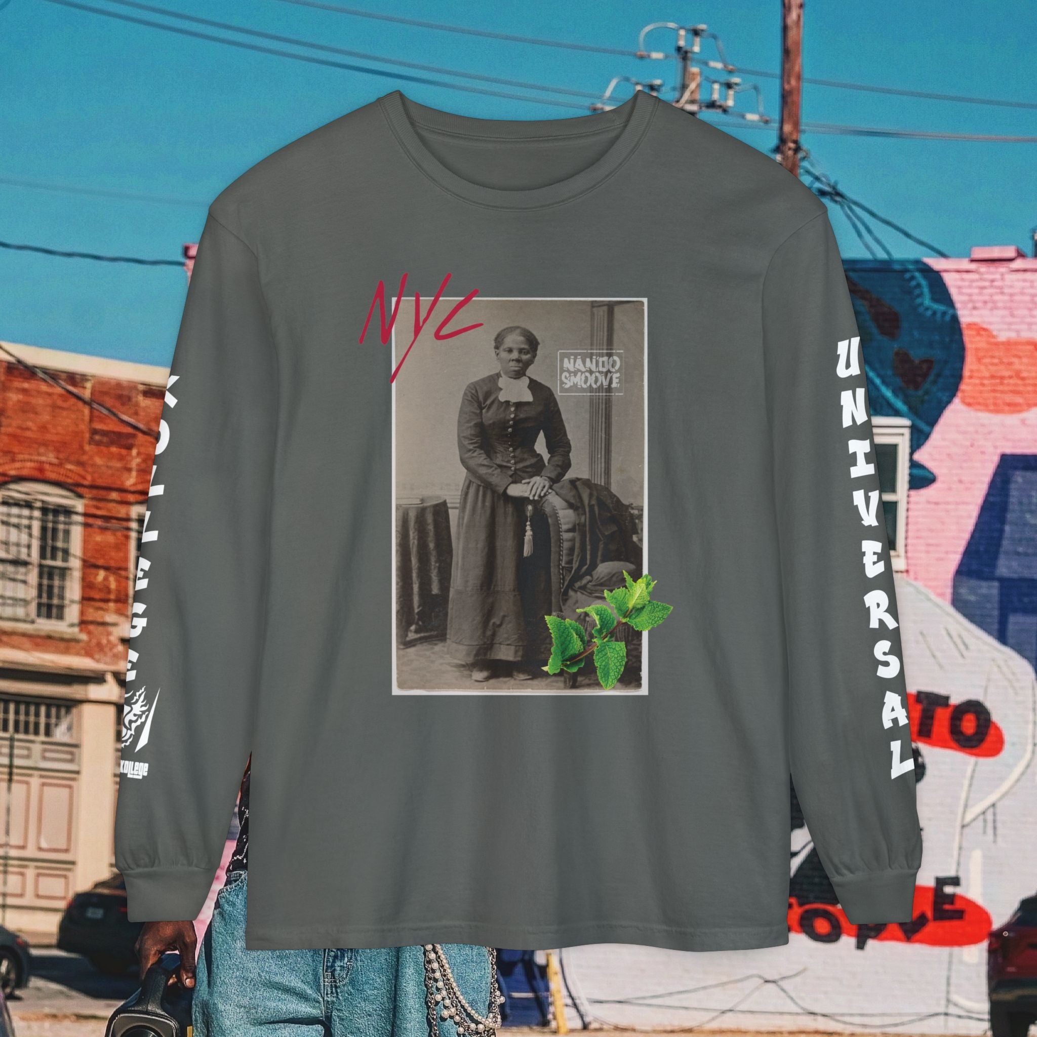 Harriet Tubman Unisex Garment-dyed Long Sleeve “MinTee” Shirt