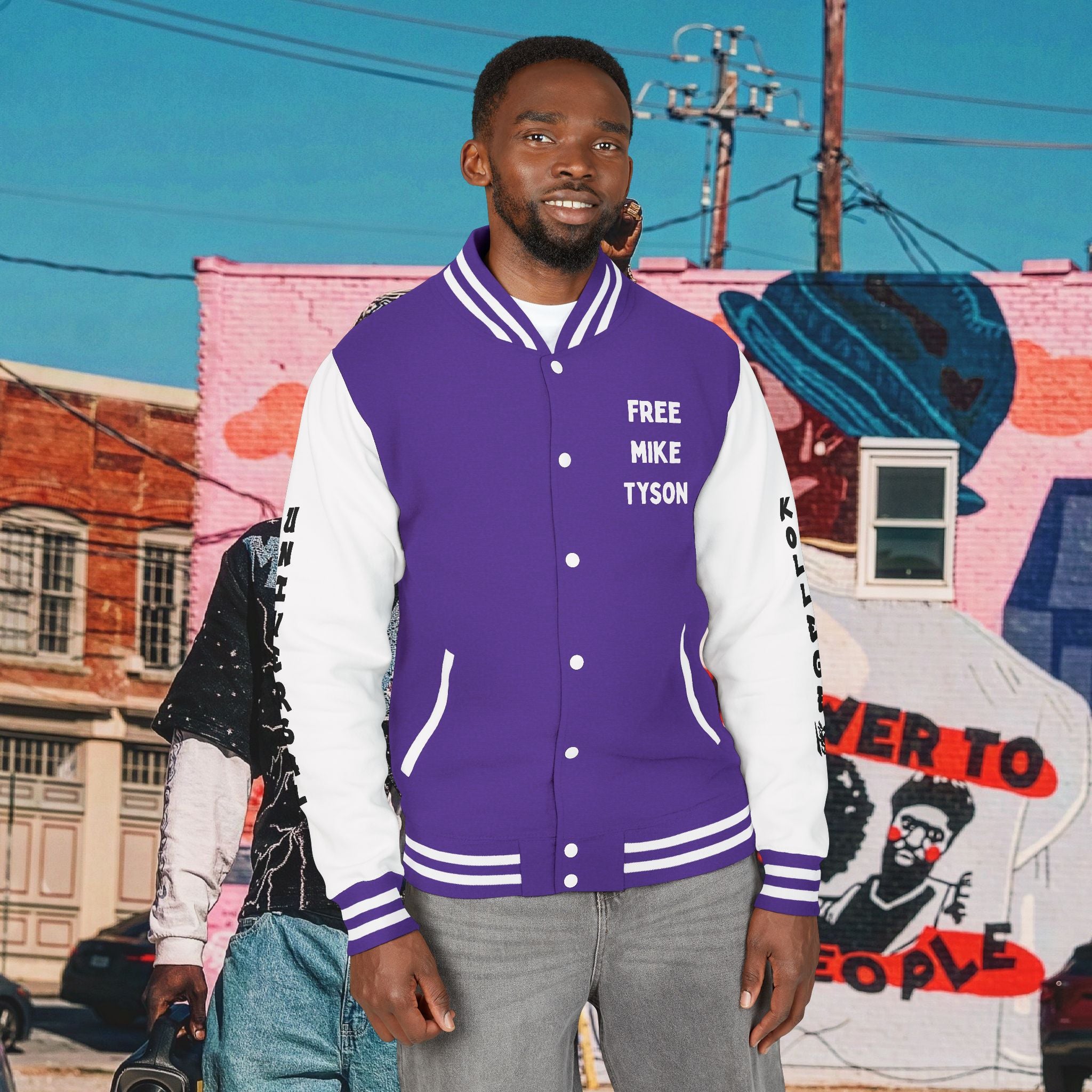 “FREE MIKE TYSON” Unisex Heavyweight Letterman Jacket